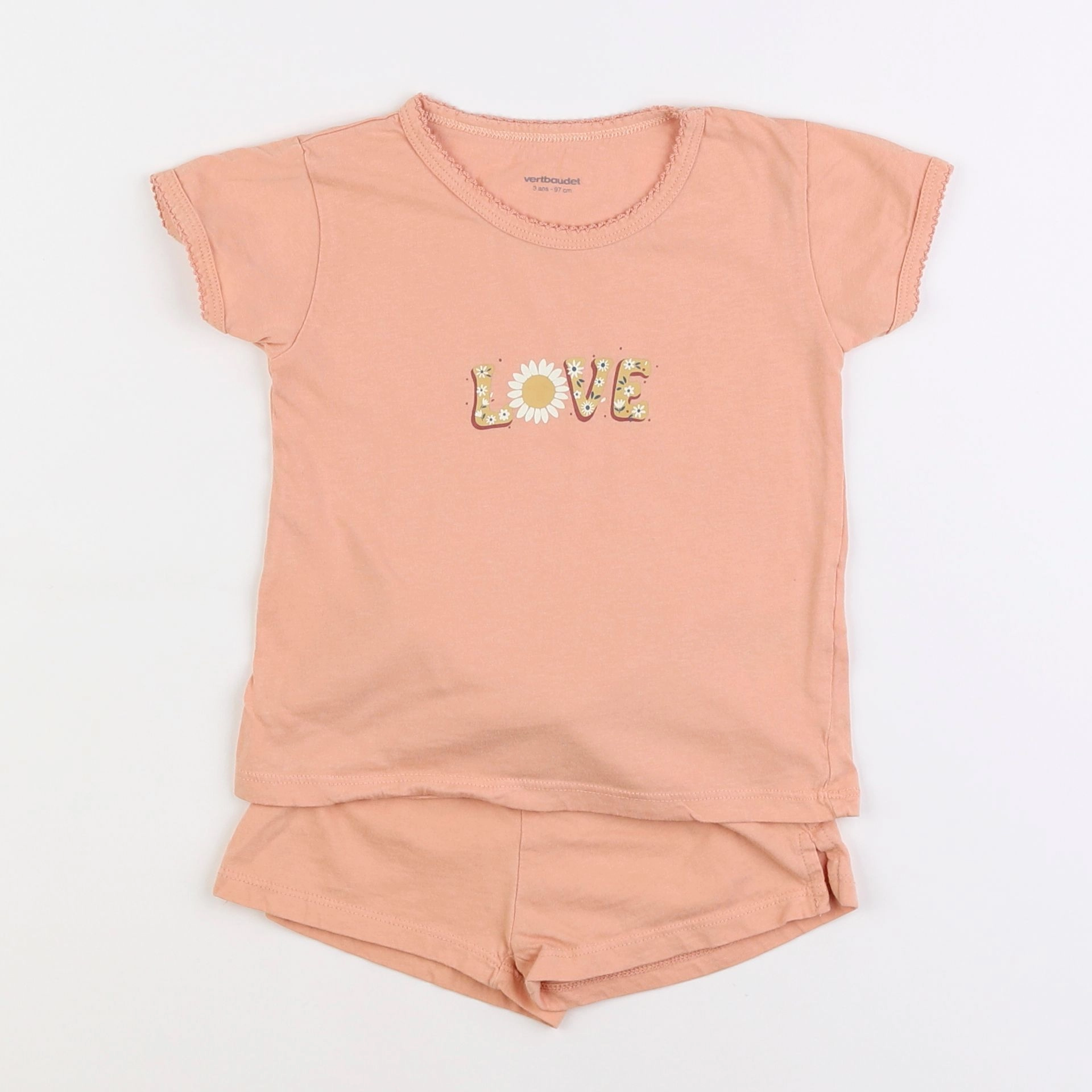 Vertbaudet - pyjama coton orange - 3 ans