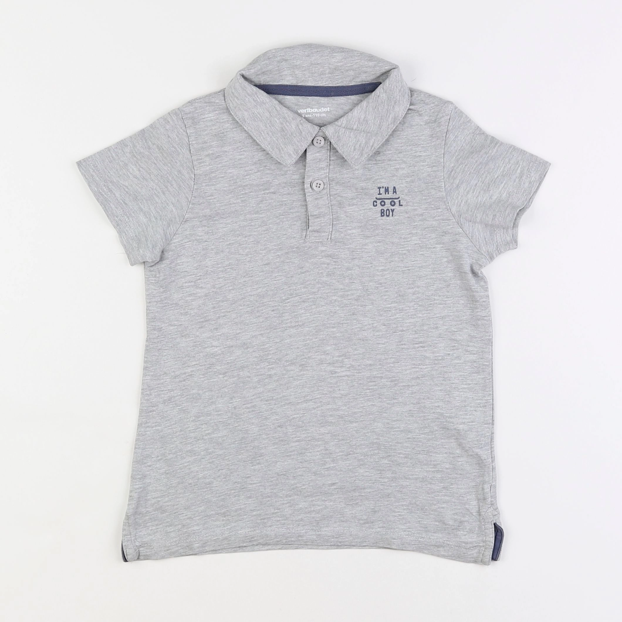 Vertbaudet - polo gris - 5 ans