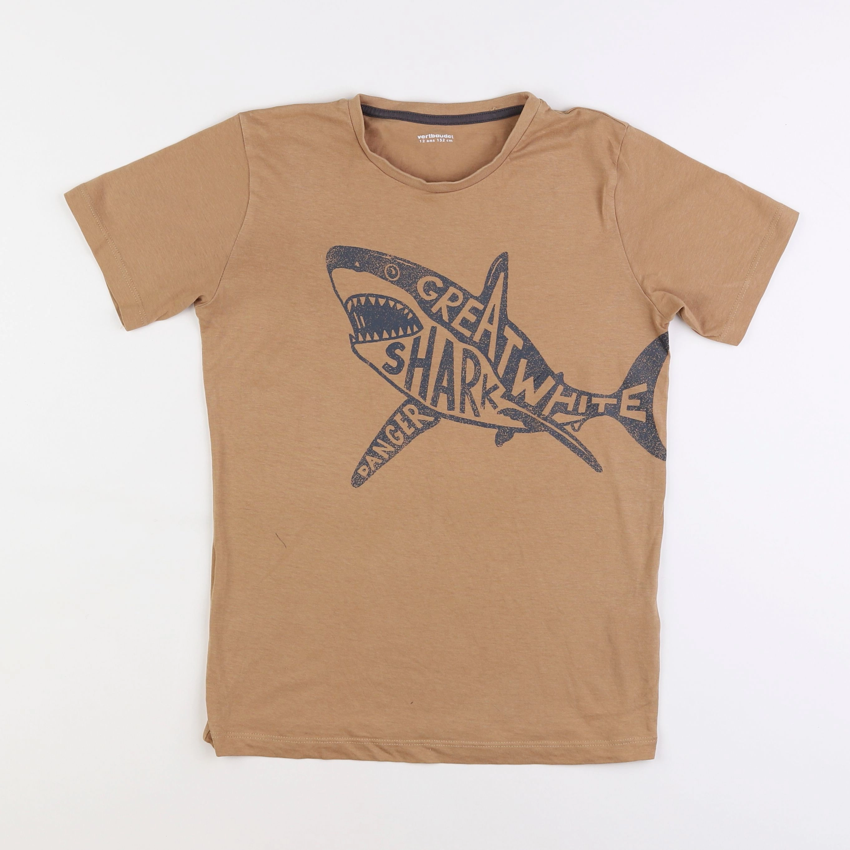 Vertbaudet - tee-shirt marron - 12 ans