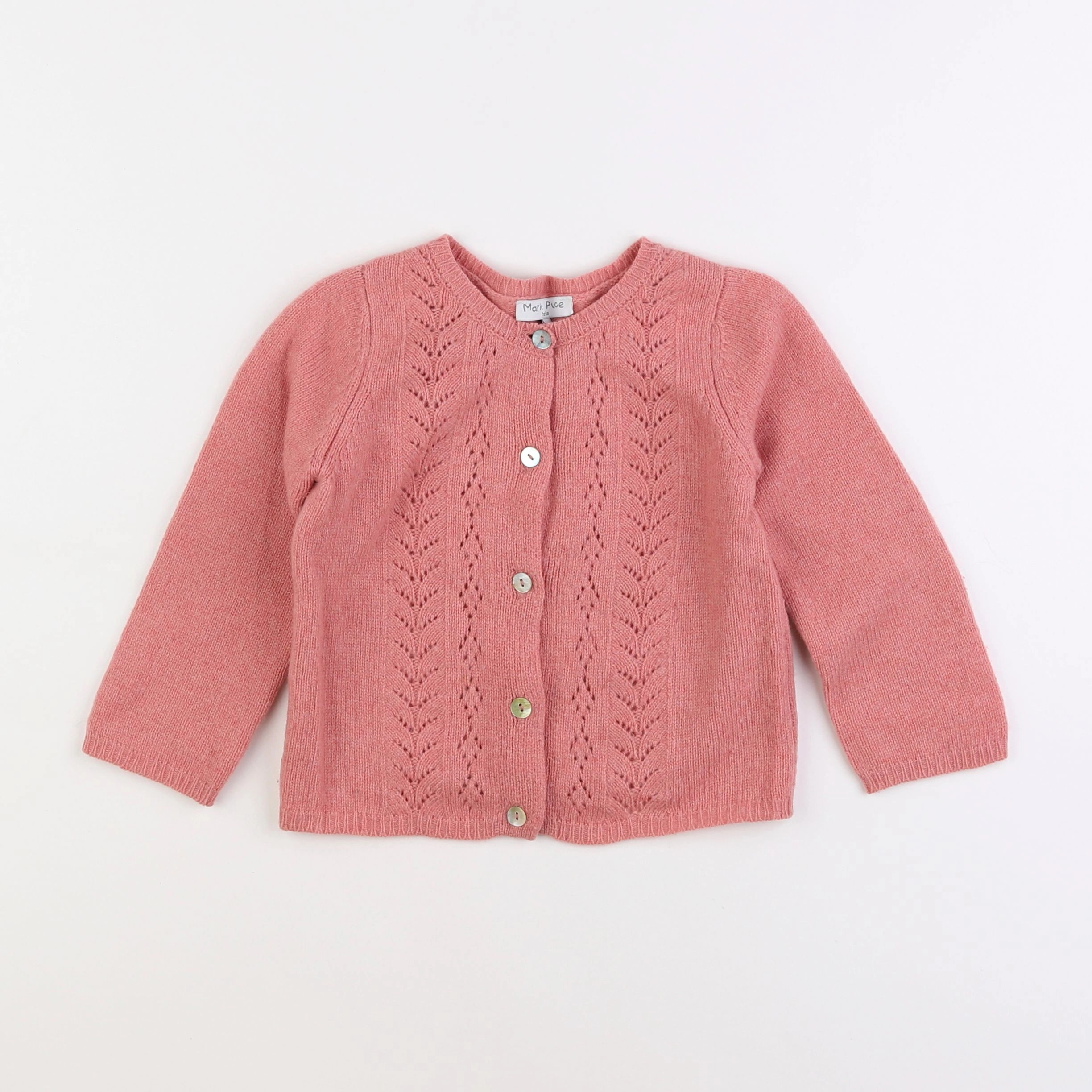 Marie Puce - gilet rose - 4 ans