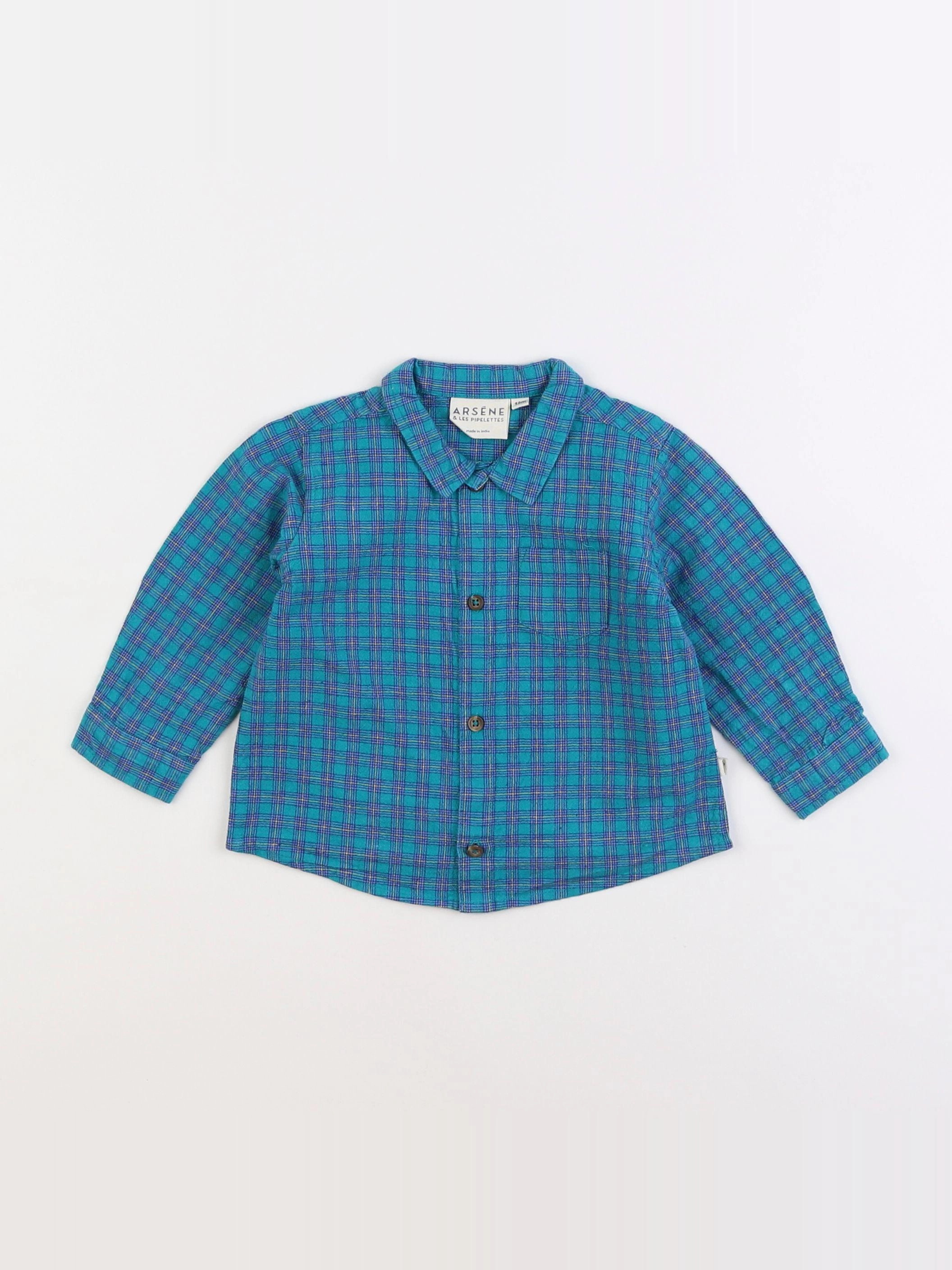 Arsène et les pipelettes - chemise vert - 12 mois