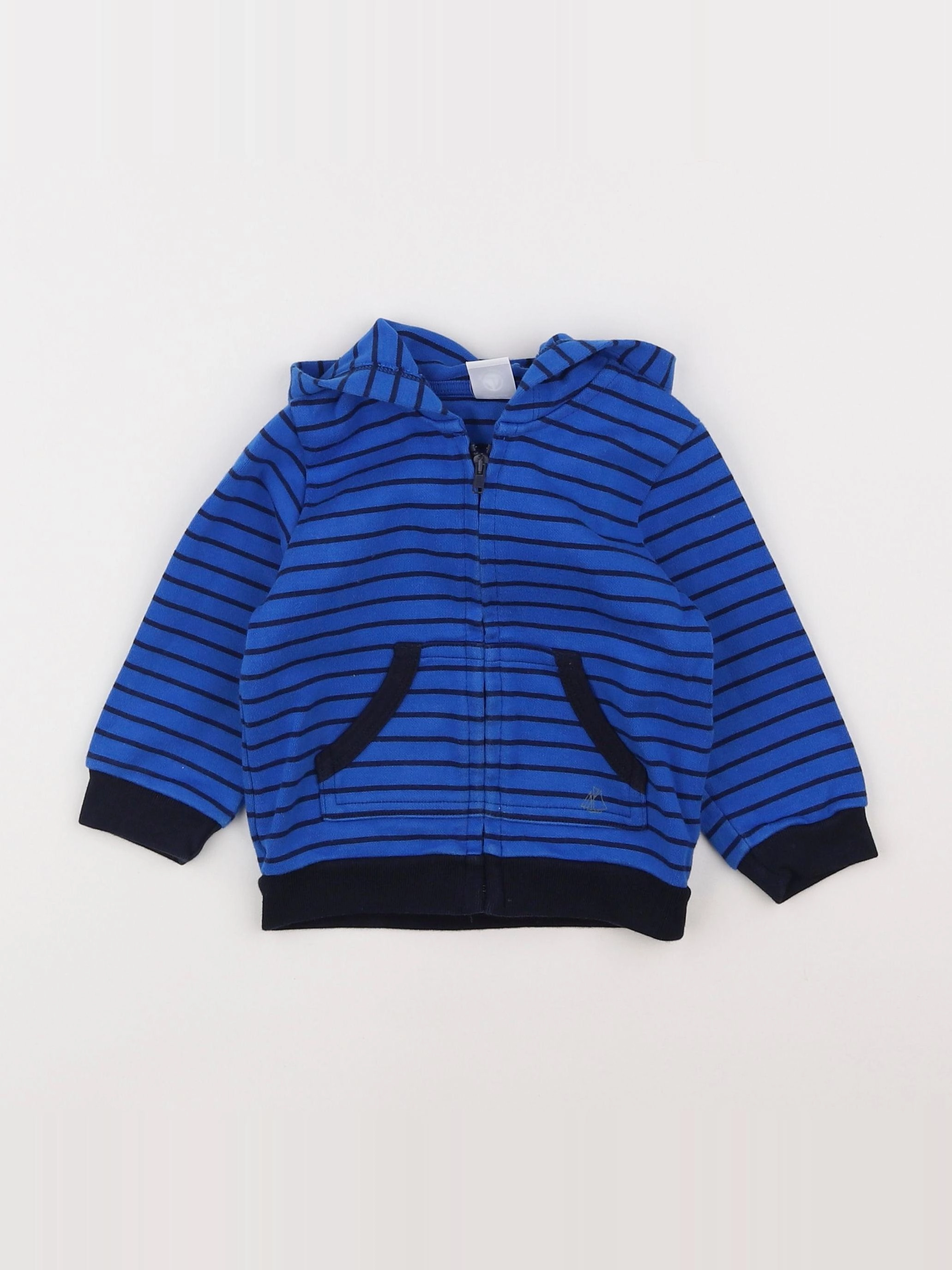 Petit Bateau - sweat bleu - 12 mois