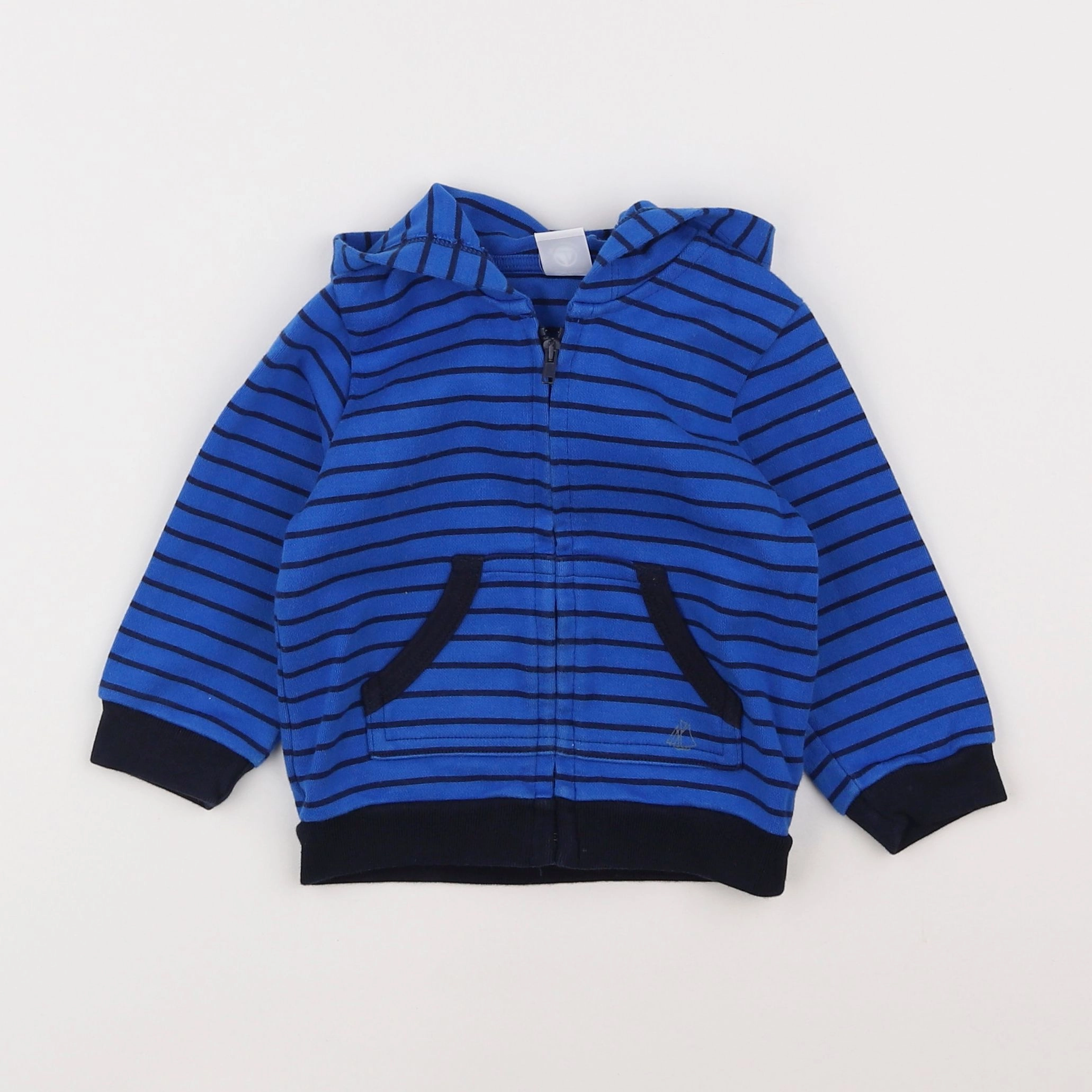 Petit Bateau - sweat bleu - 12 mois