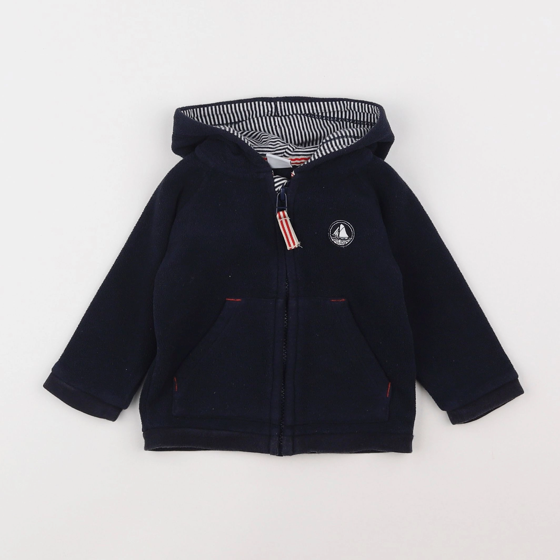 Petit Bateau - polaire bleu - 12 mois