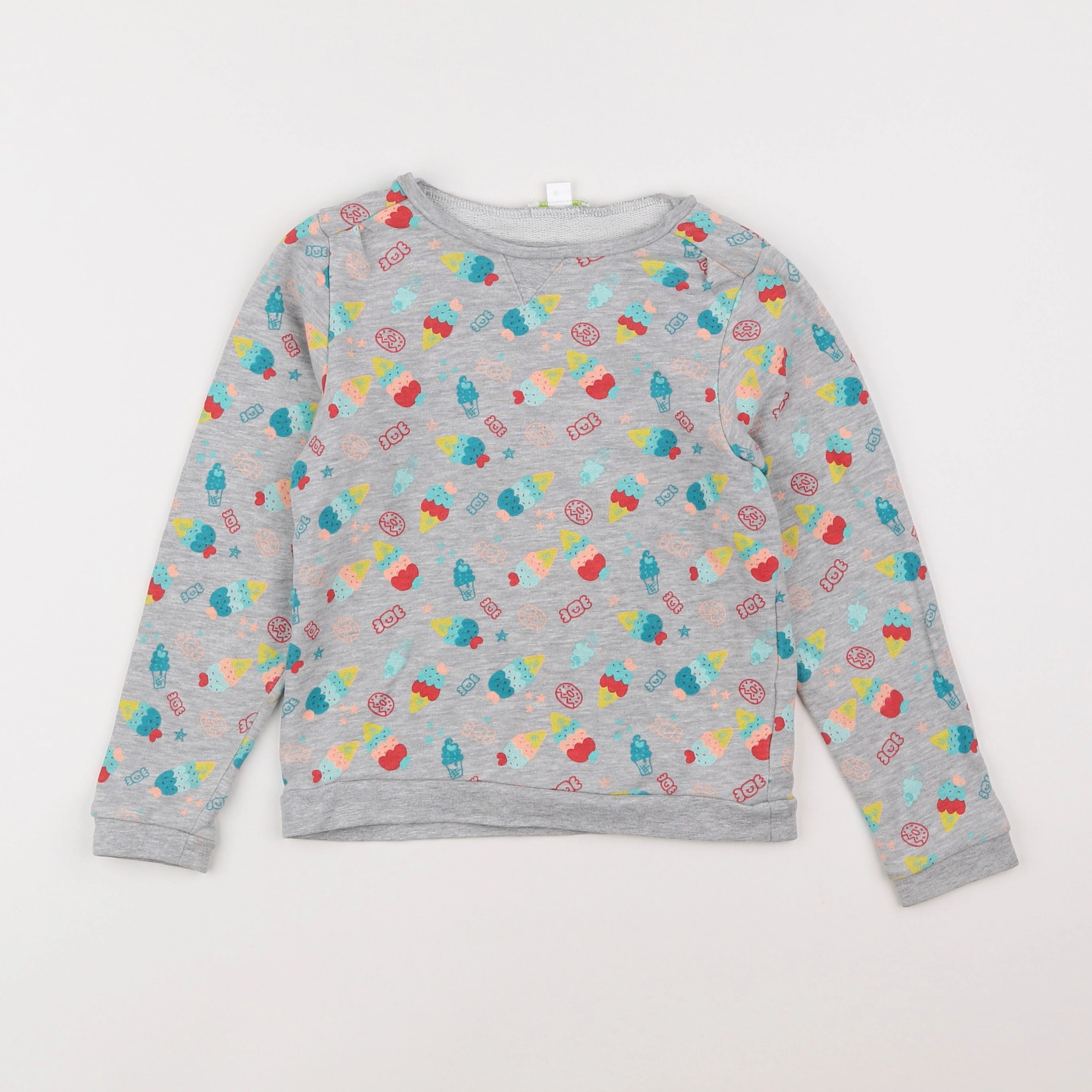 Vertbaudet - sweat gris - 8 ans