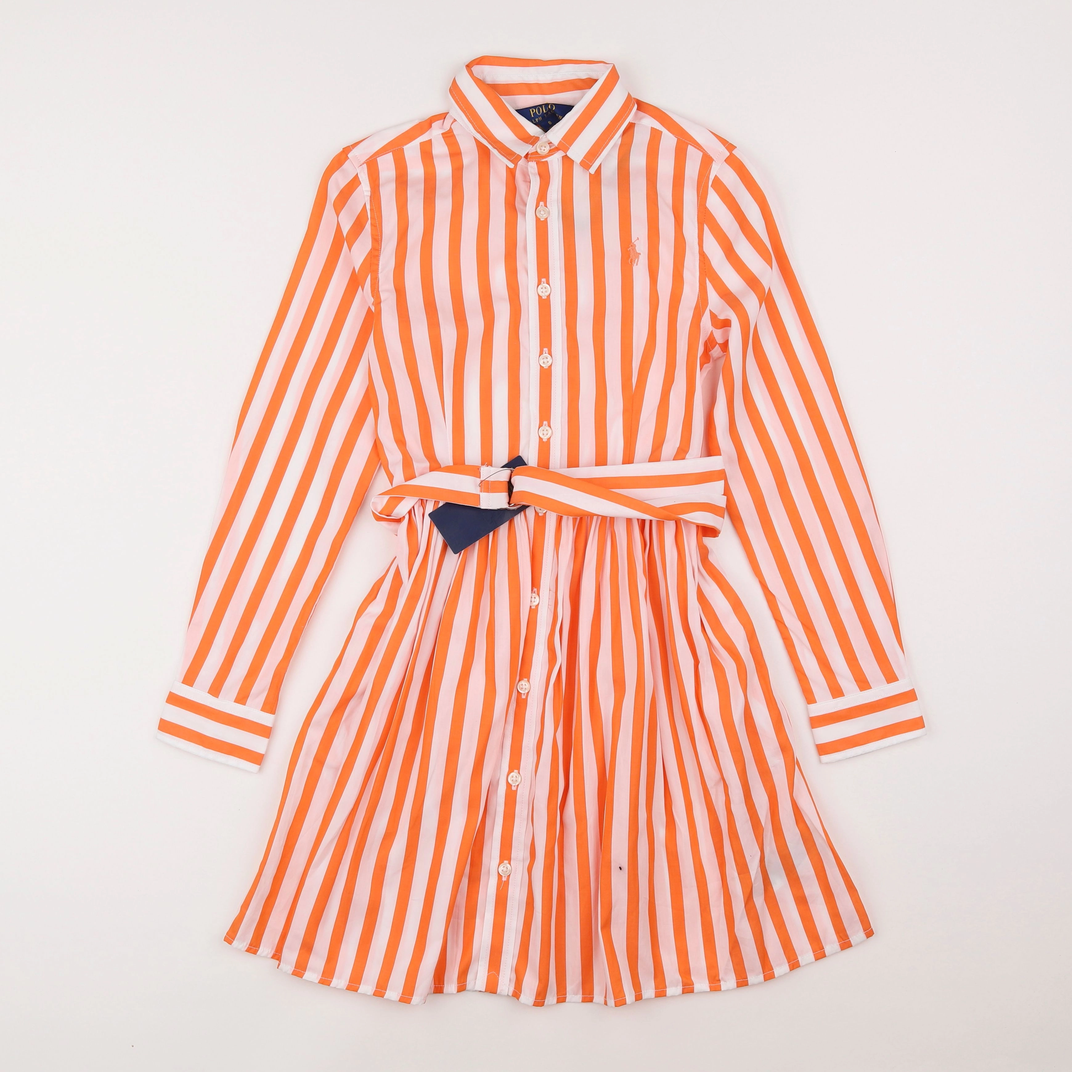 Ralph Lauren - robe beige, orange - 8 ans