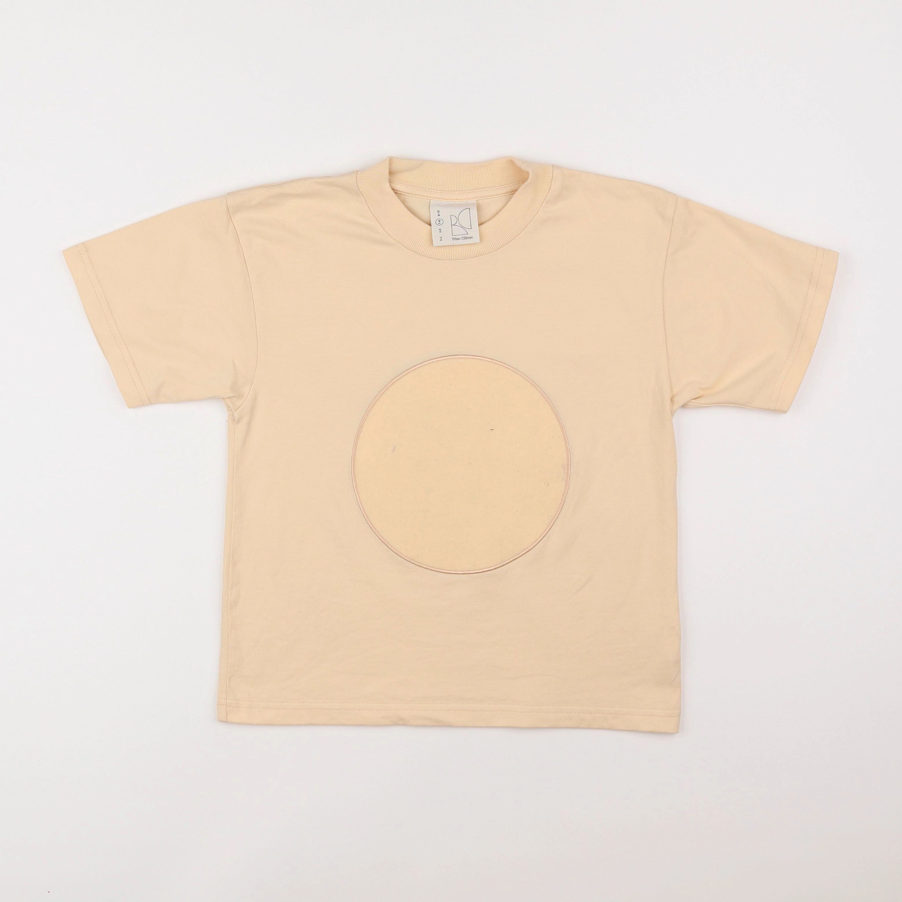 Bleu citron - tee-shirt beige - 7/8 ans