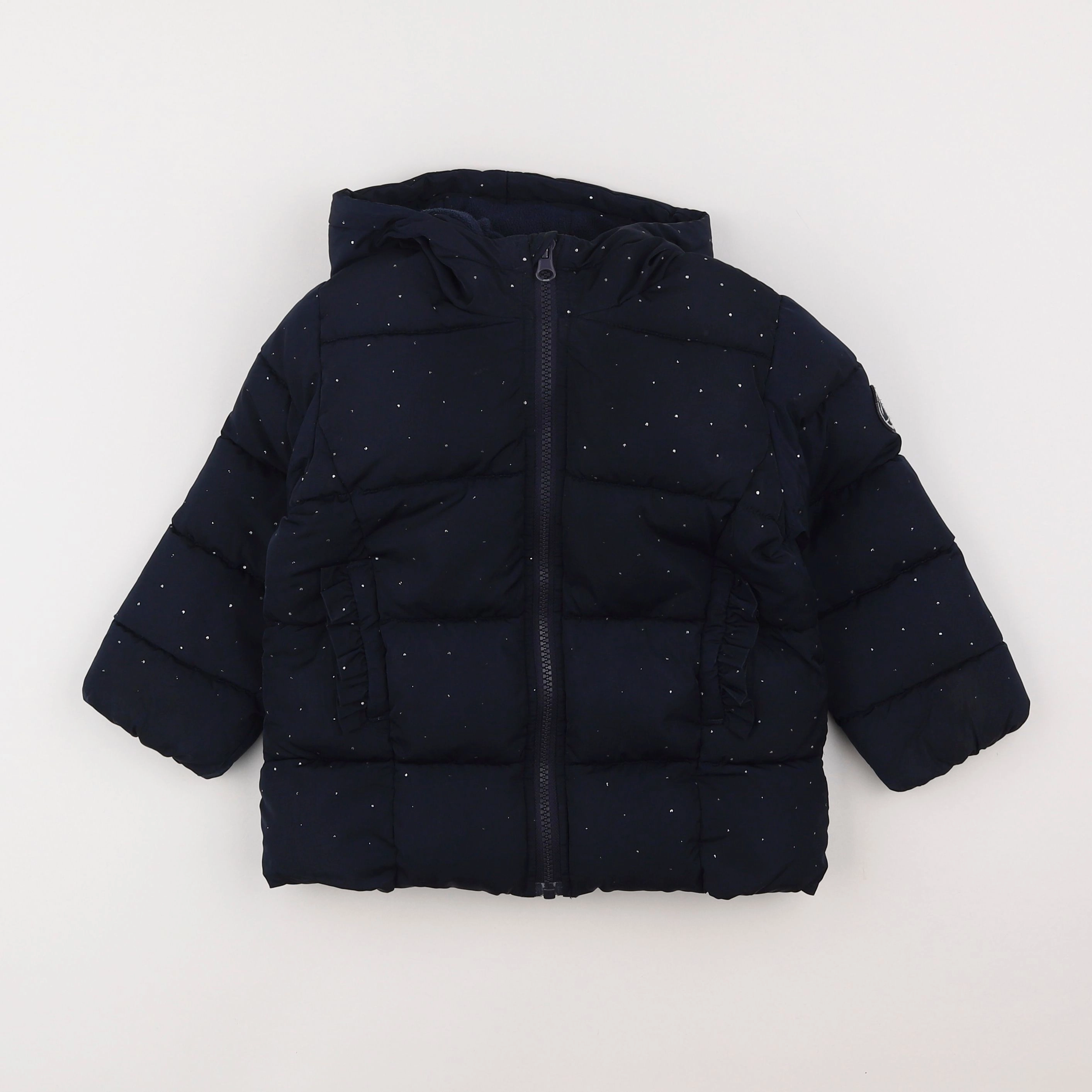 Petit Bateau - doudoune bleu, argent - 3 ans