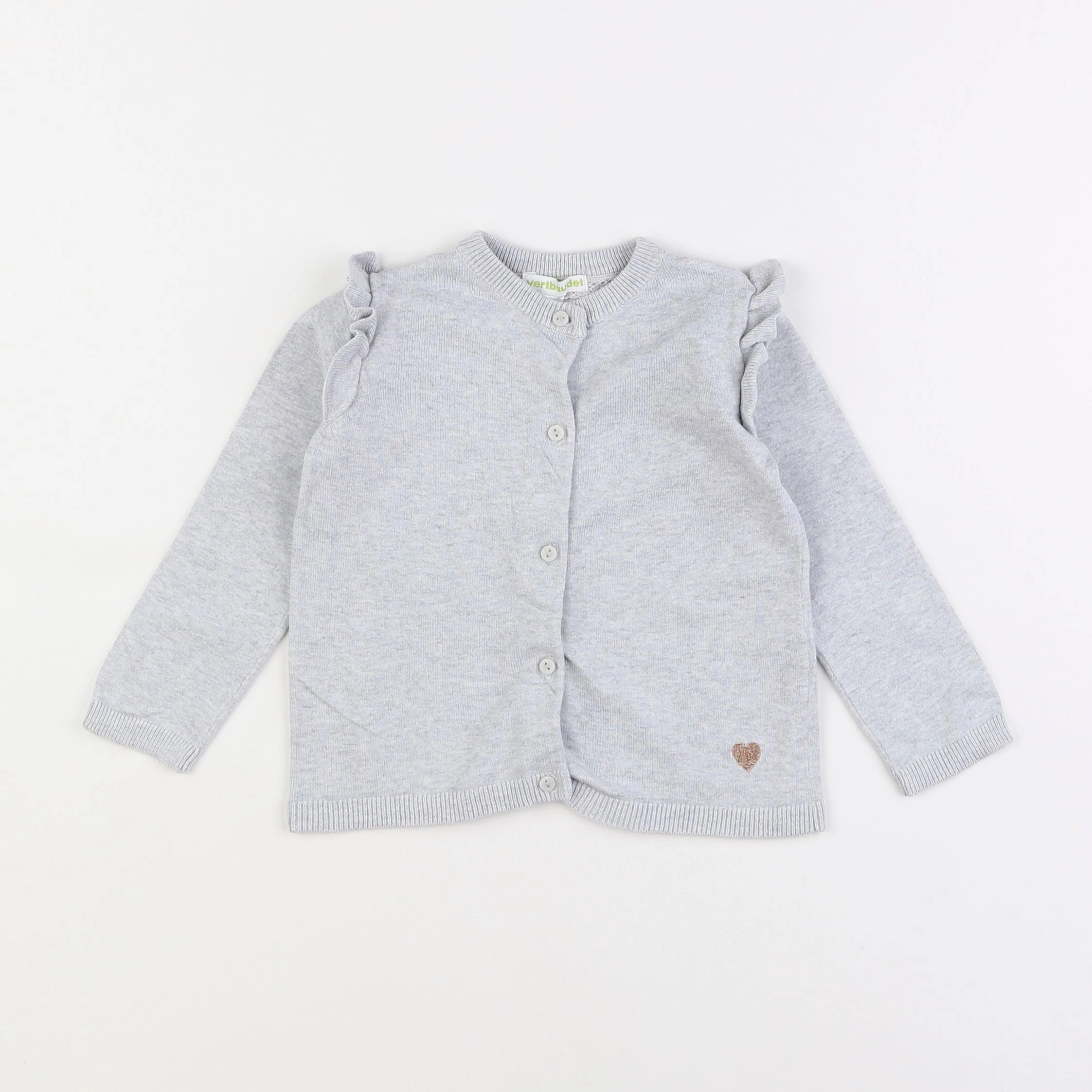 Vertbaudet - gilet gris - 2 ans