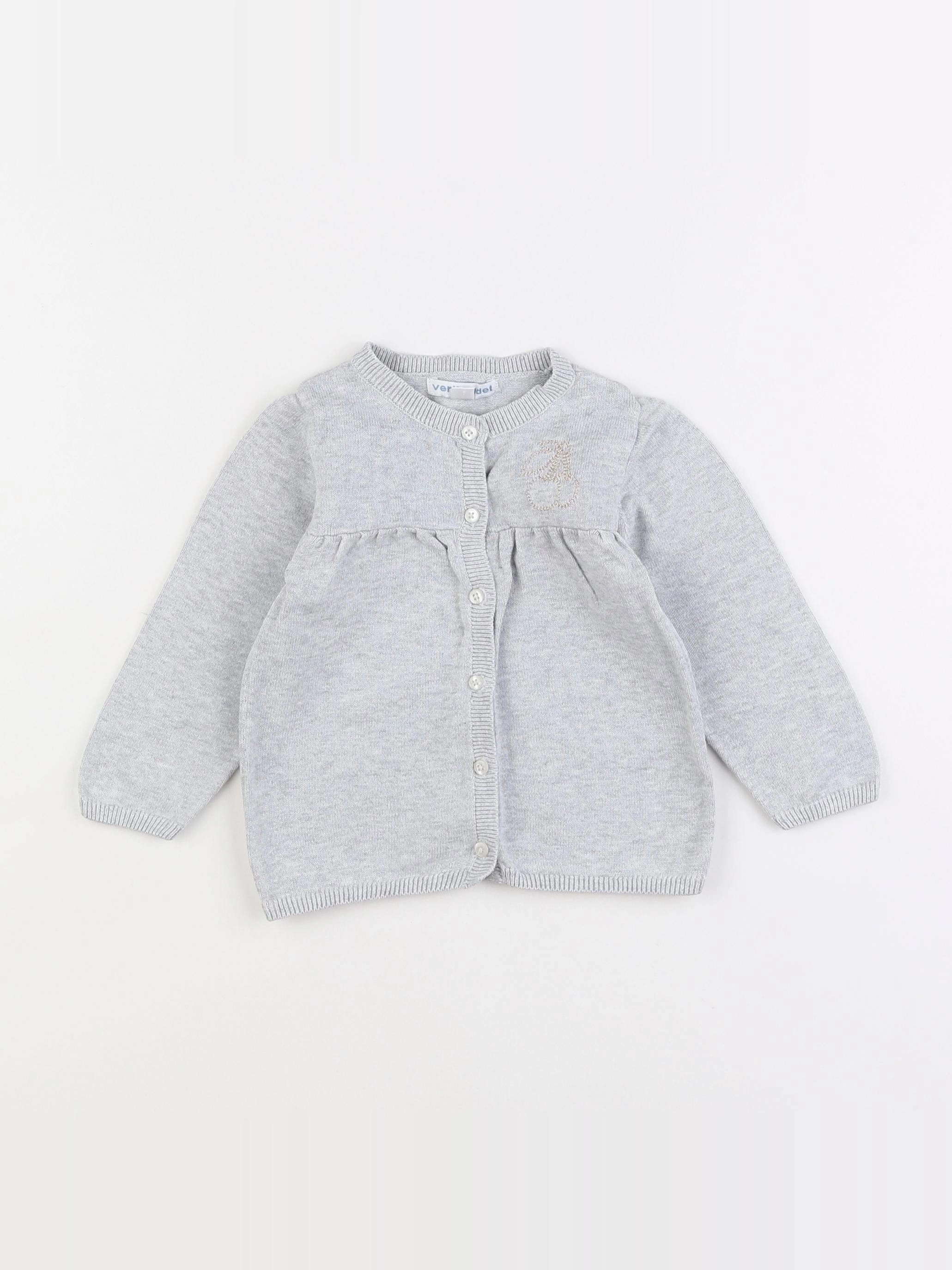 Vertbaudet - gilet gris - 18 mois