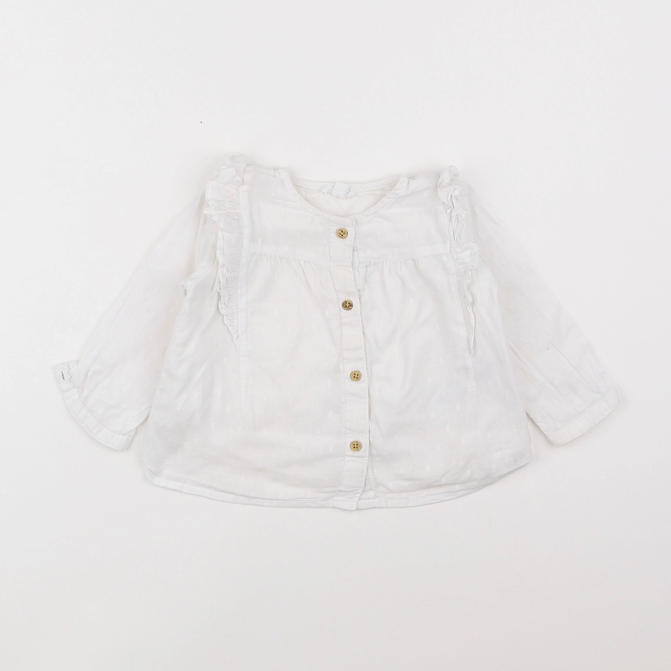 Vertbaudet - blouse blanc - 9 mois