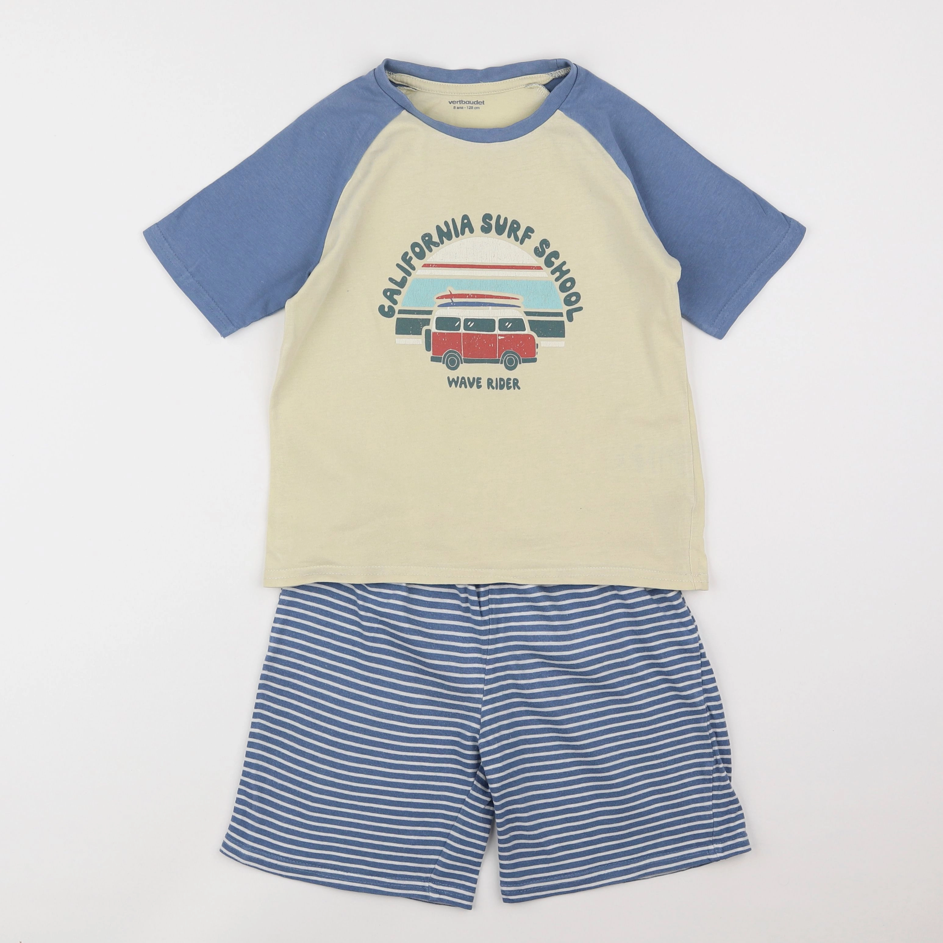 Vertbaudet - pyjama coton bleu - 8 ans