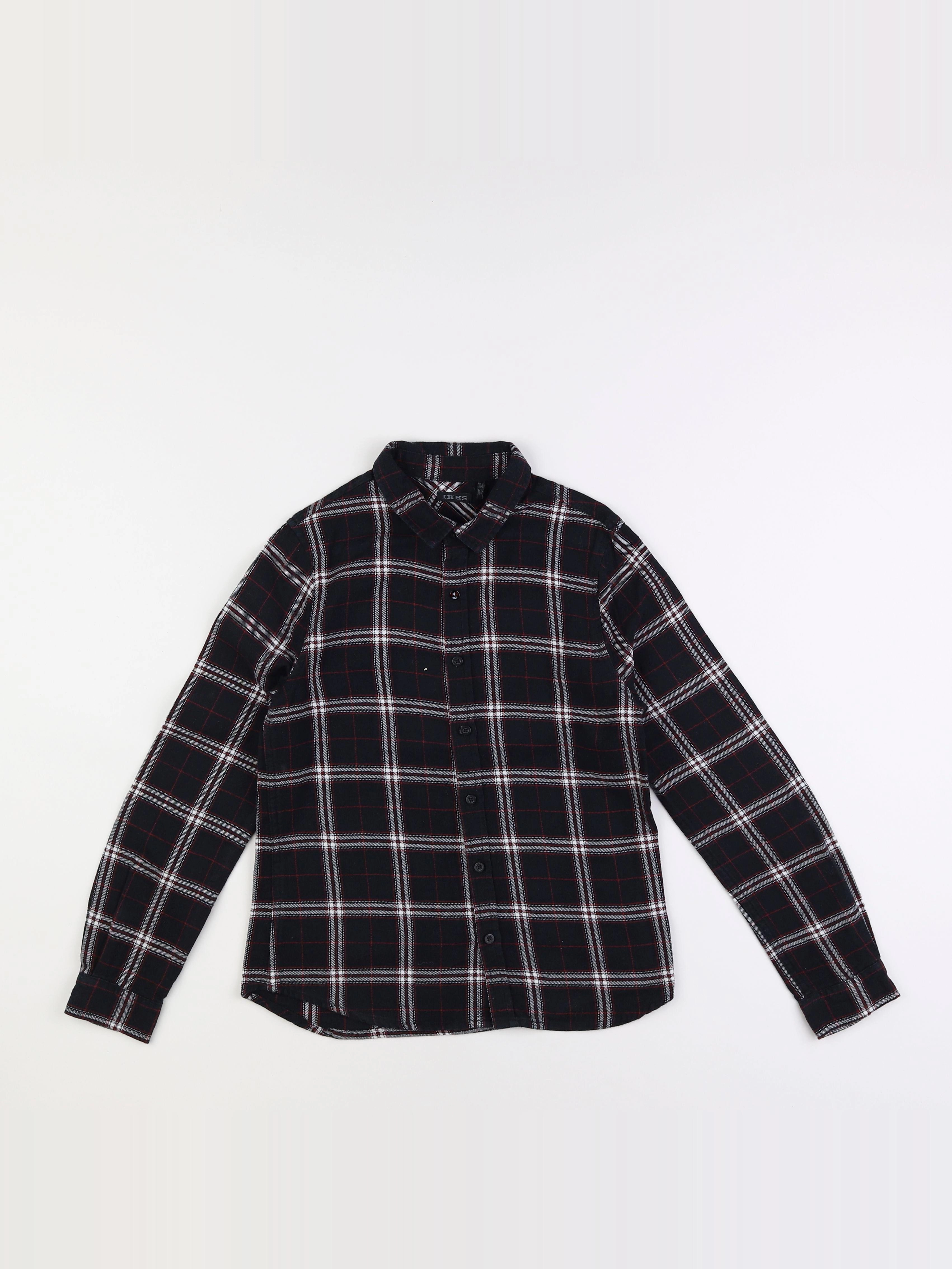 IKKS - chemise noir, rouge - 10 ans