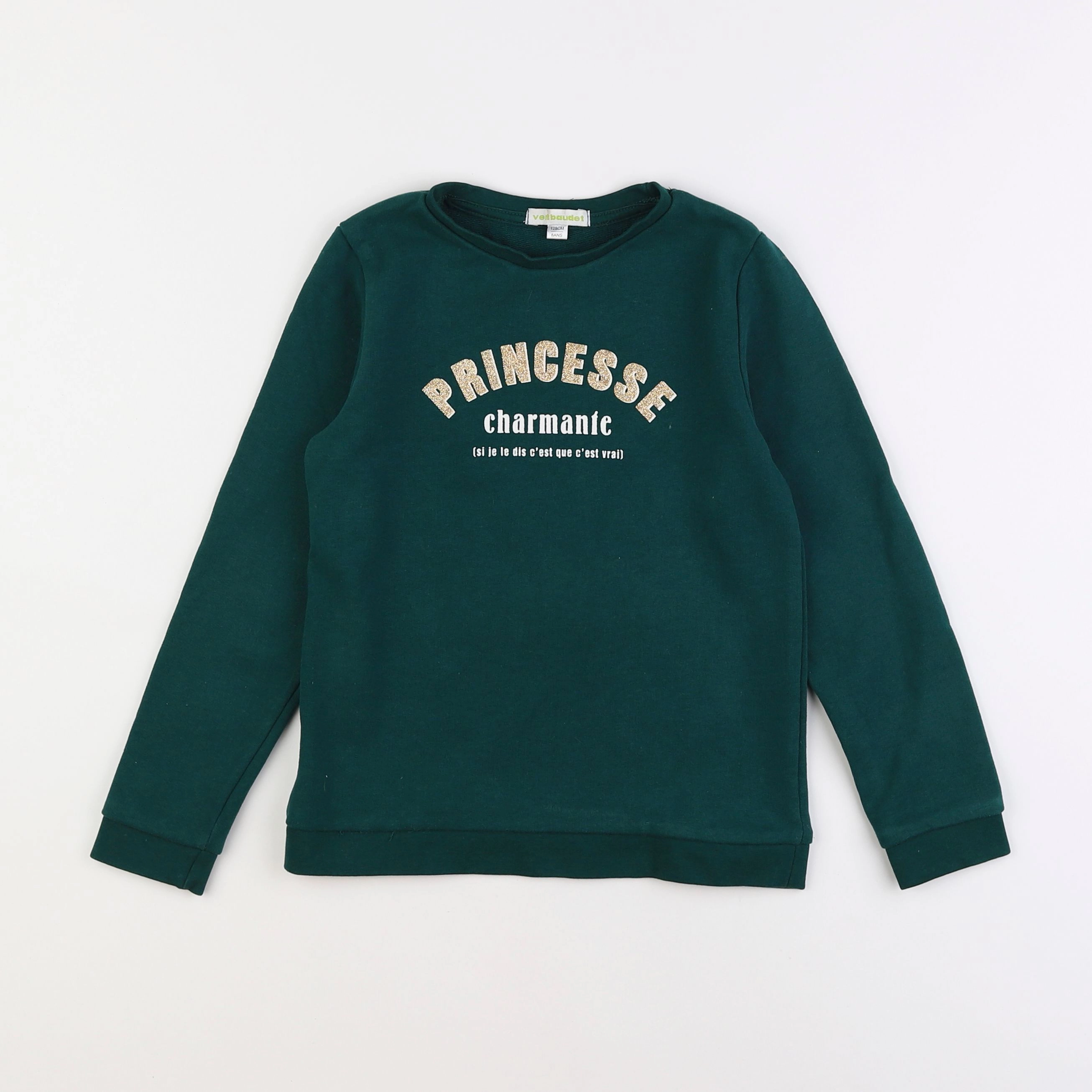 Vertbaudet - sweat vert - 8 ans