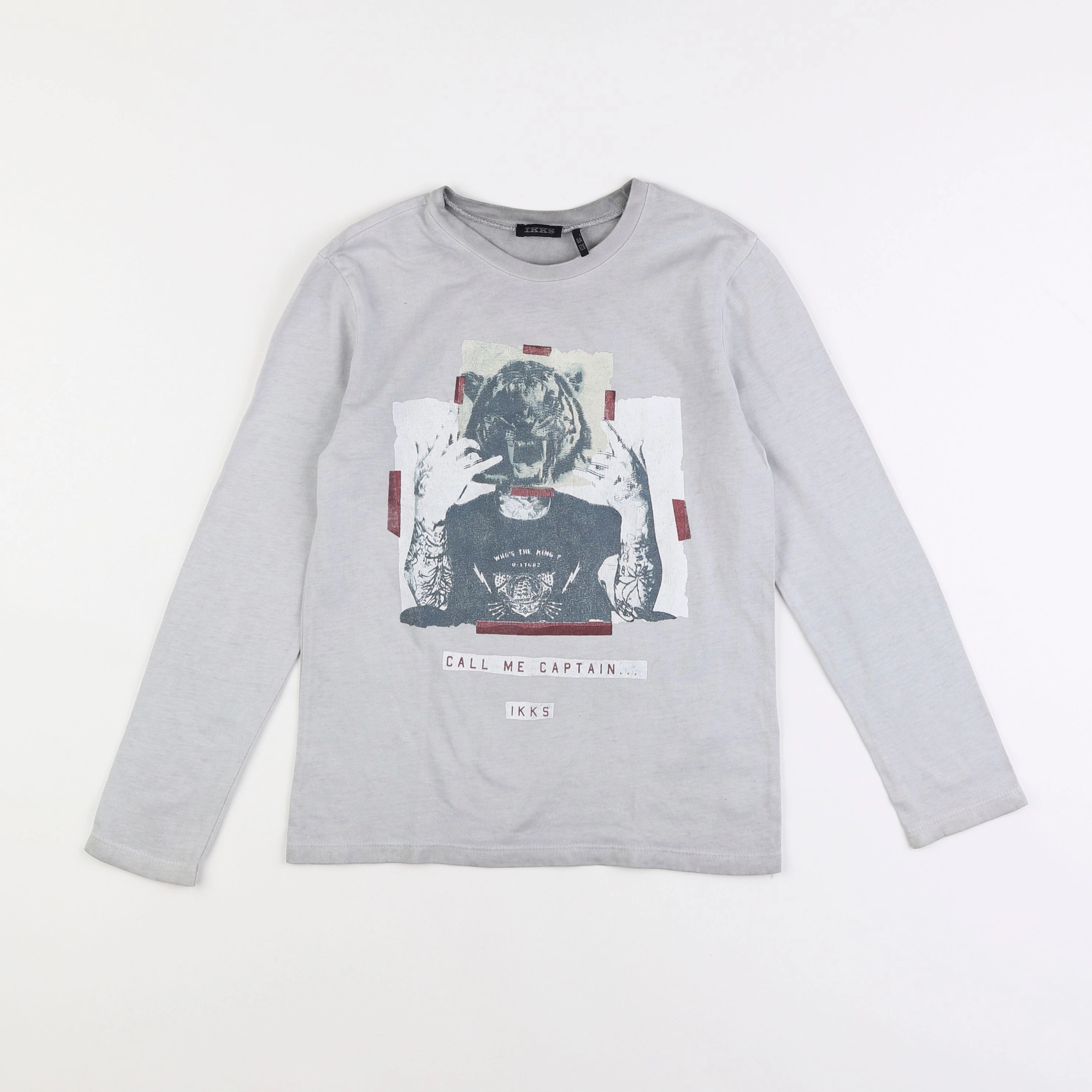 IKKS - tee-shirt gris - 8 ans