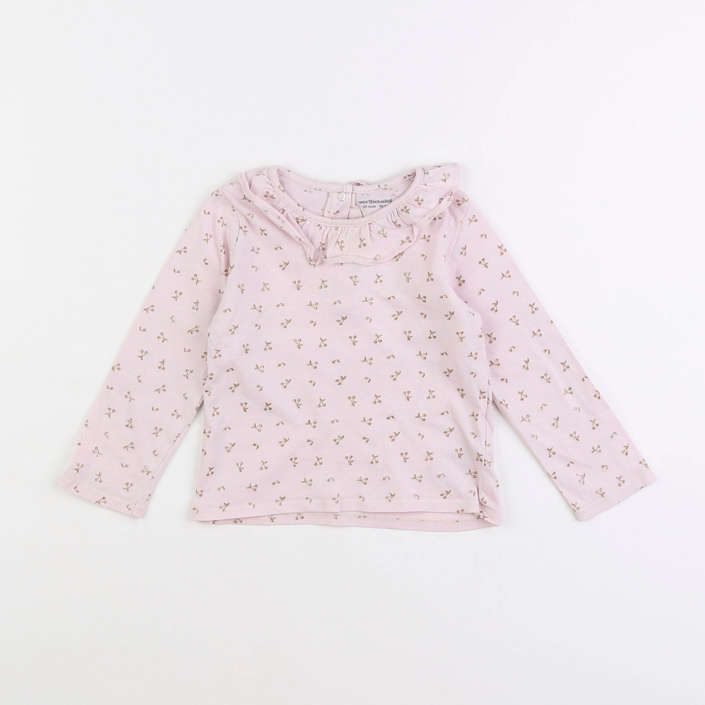 Vertbaudet - tee-shirt violet - 2 ans