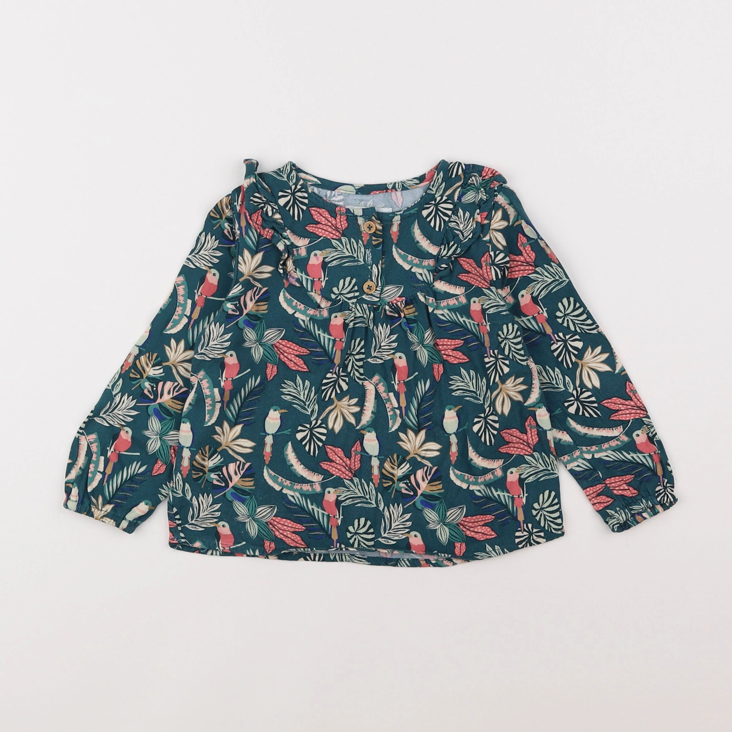 Vertbaudet - blouse vert - 2 ans