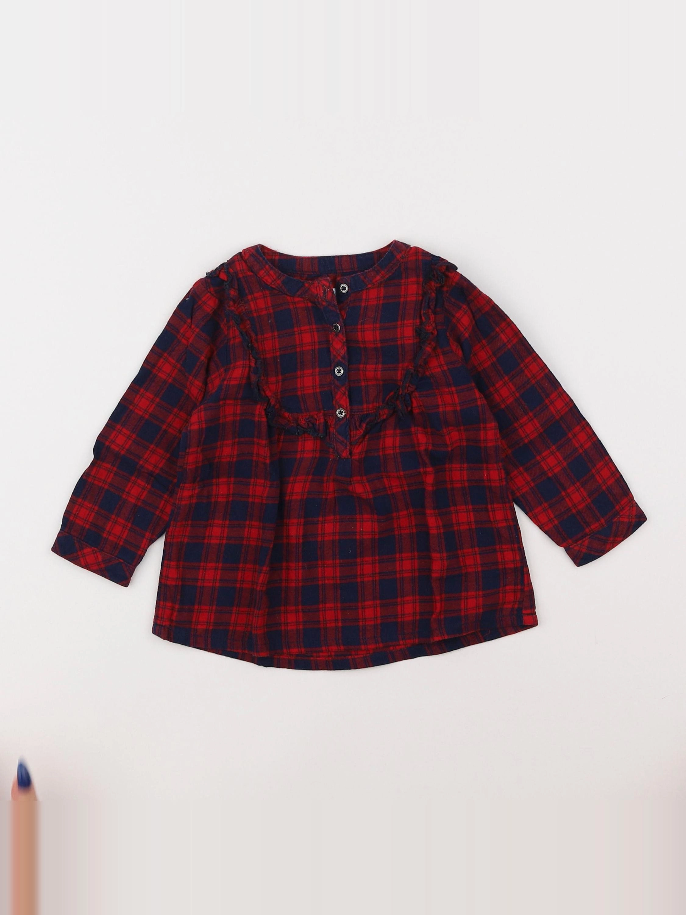 Vertbaudet - blouse rouge - 12 mois