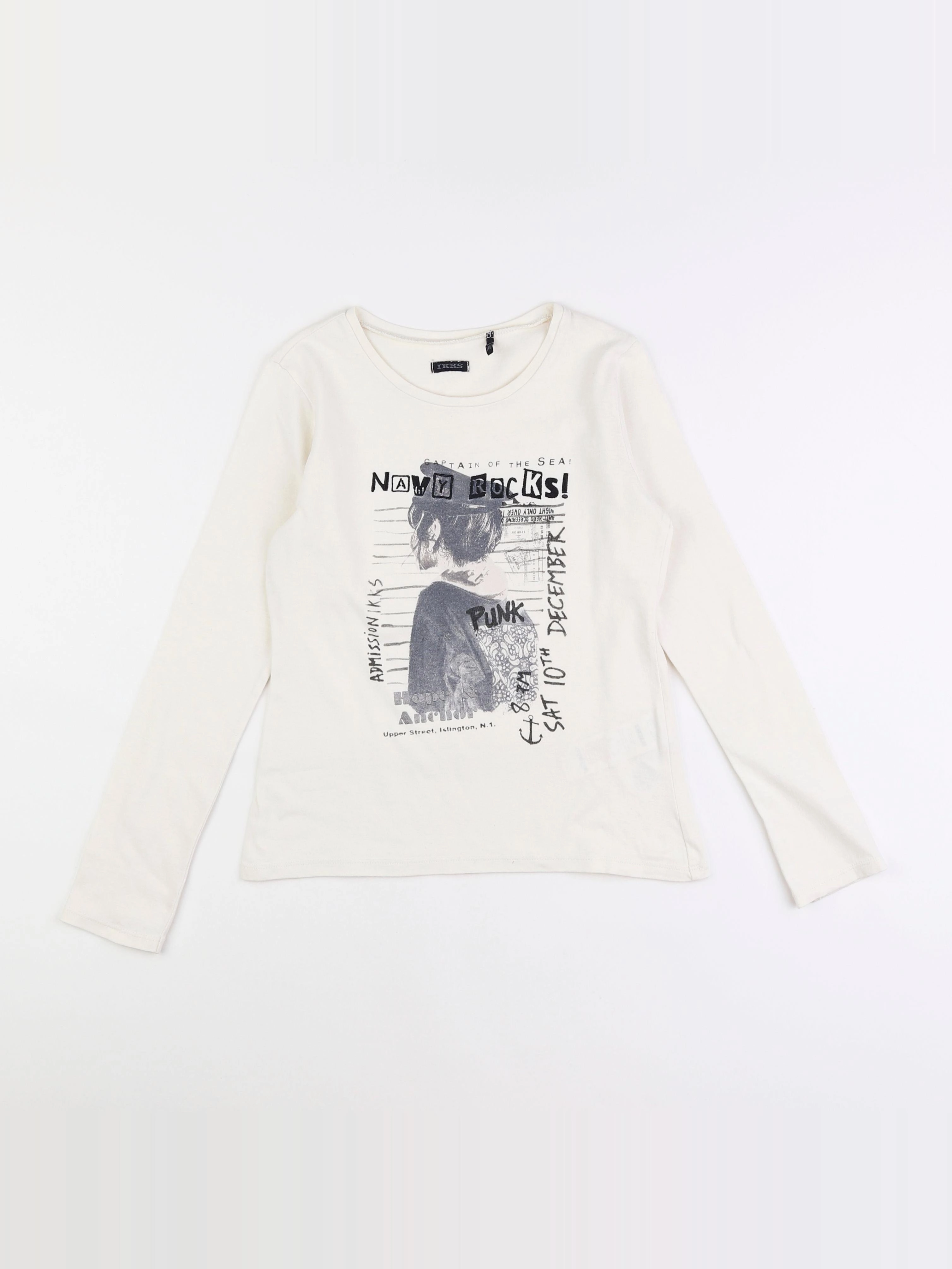 IKKS - tee-shirt blanc - 10 ans