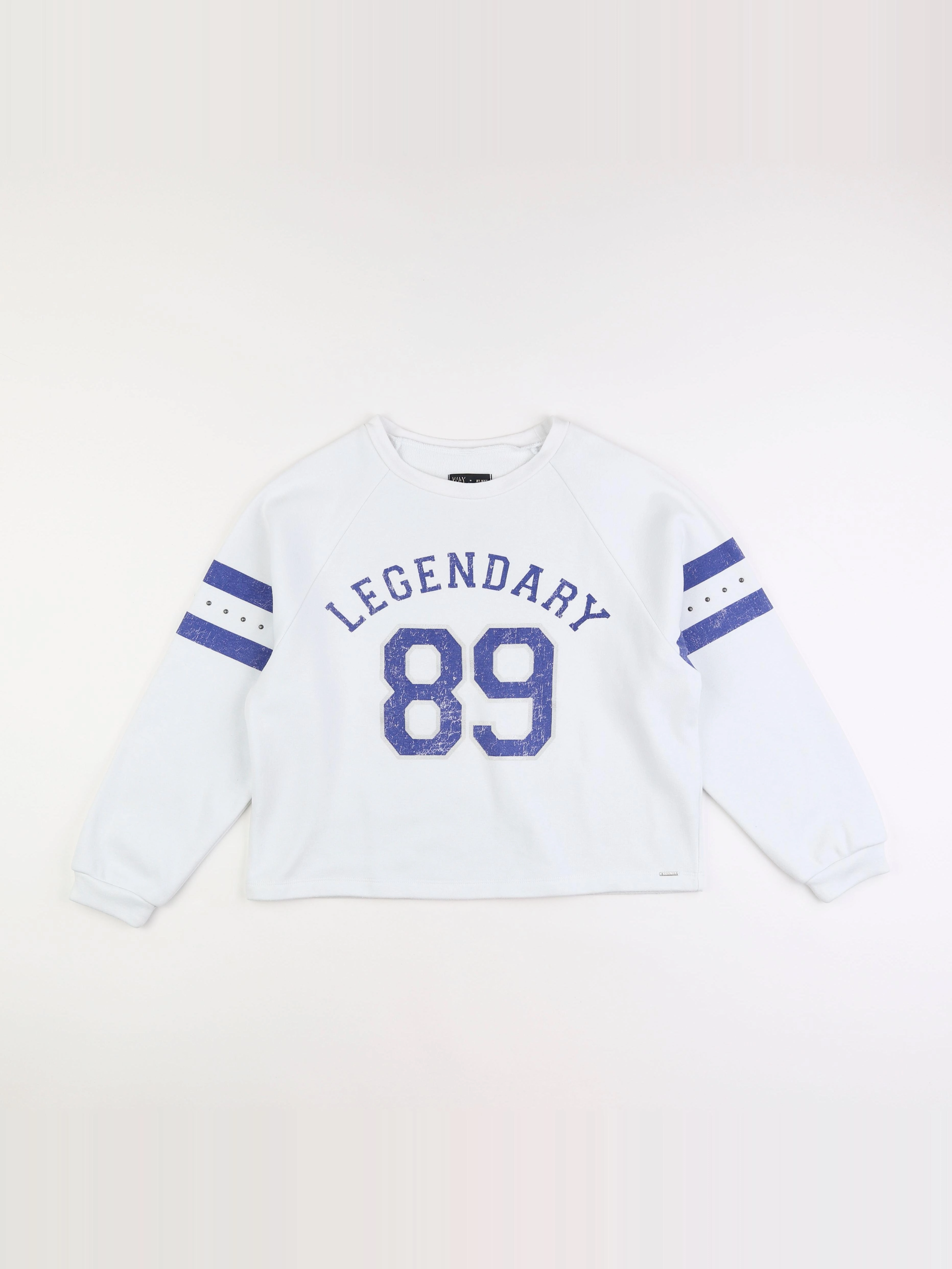 IKKS - sweat bleu, blanc - 10 ans