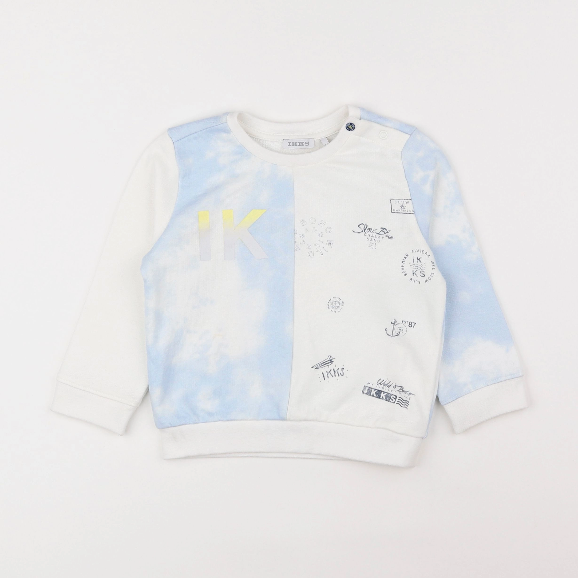 IKKS - sweat bleu - 2 ans