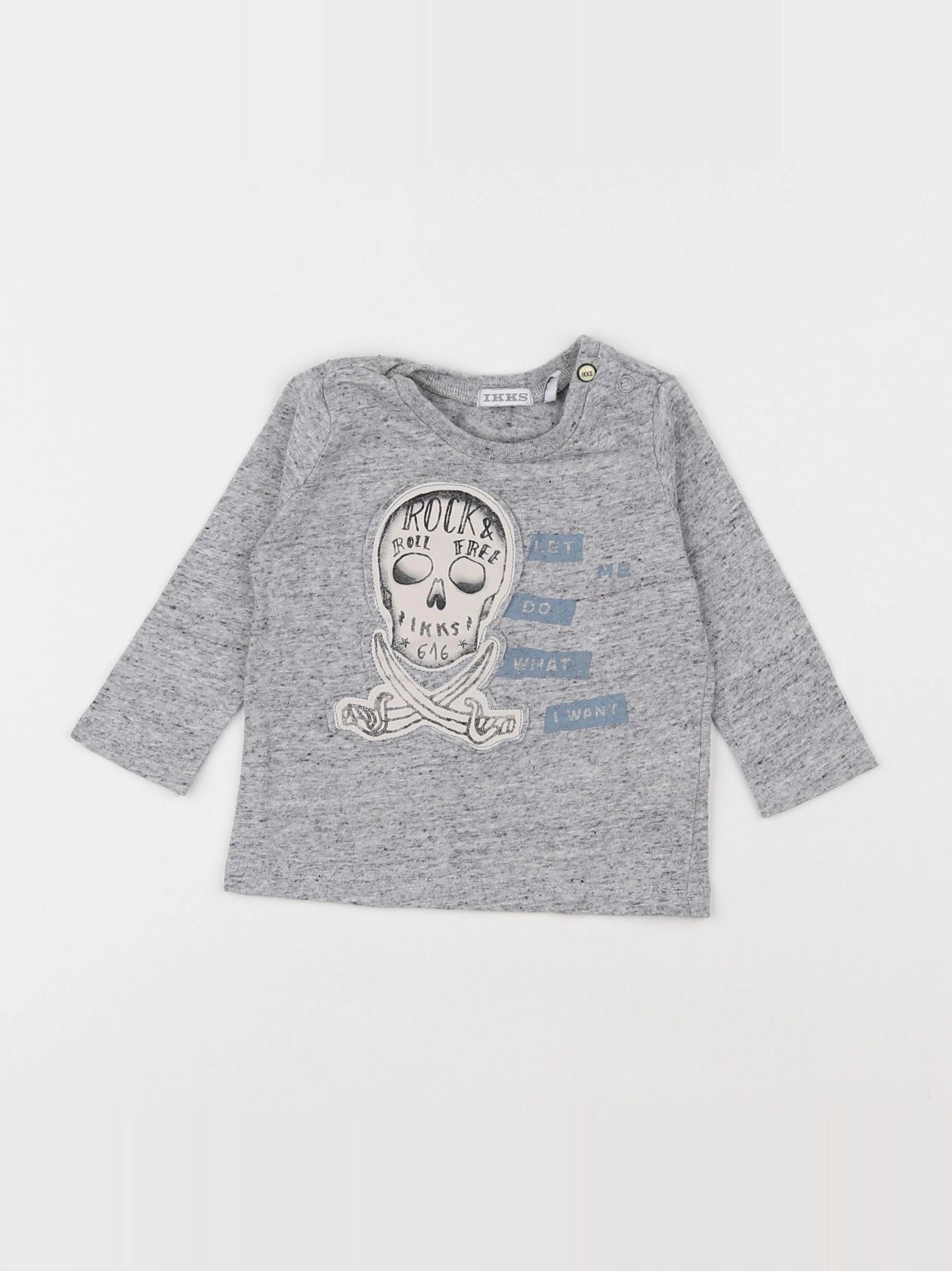 IKKS - tee-shirt gris - 6 mois