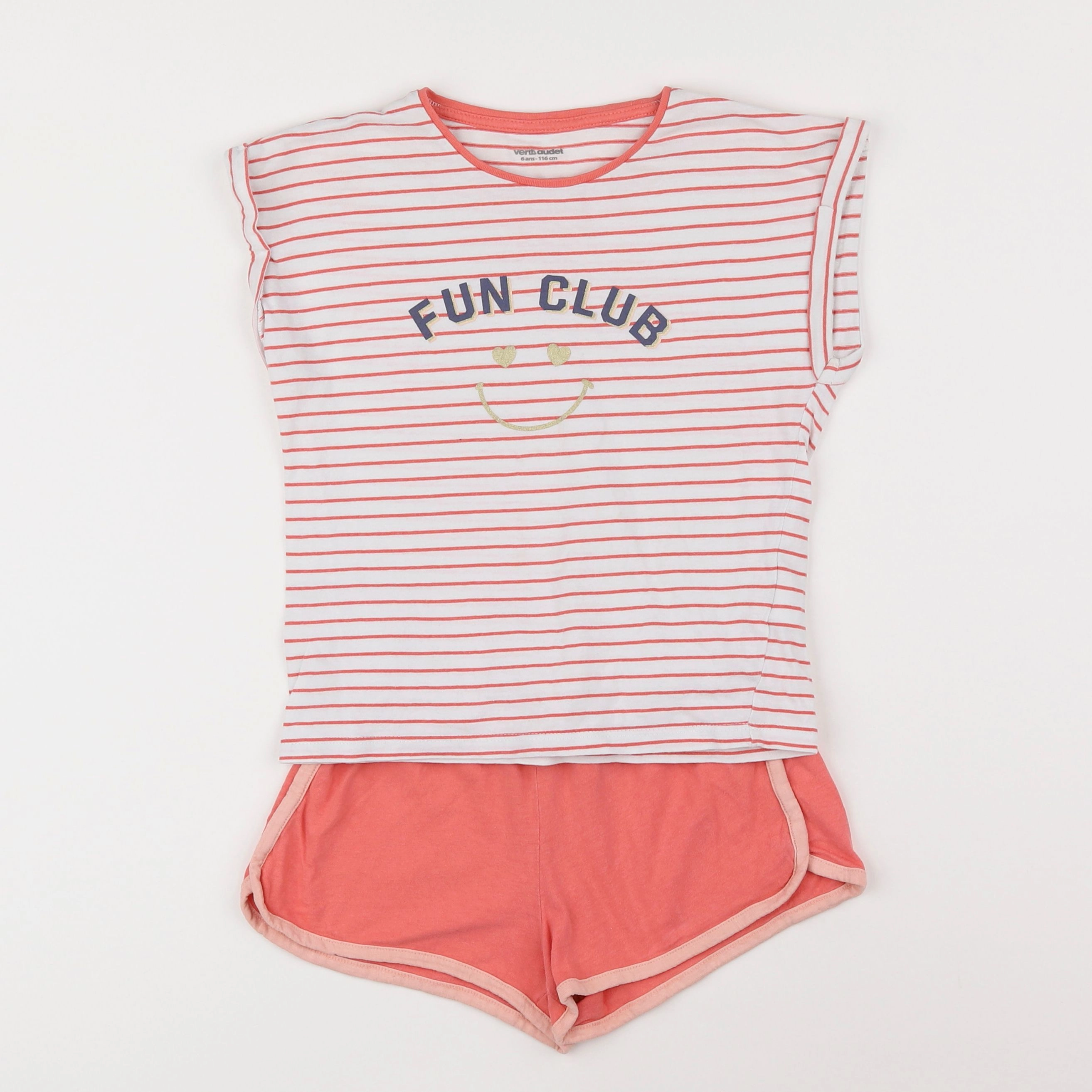 Vertbaudet - pyjama coton rose - 6 ans