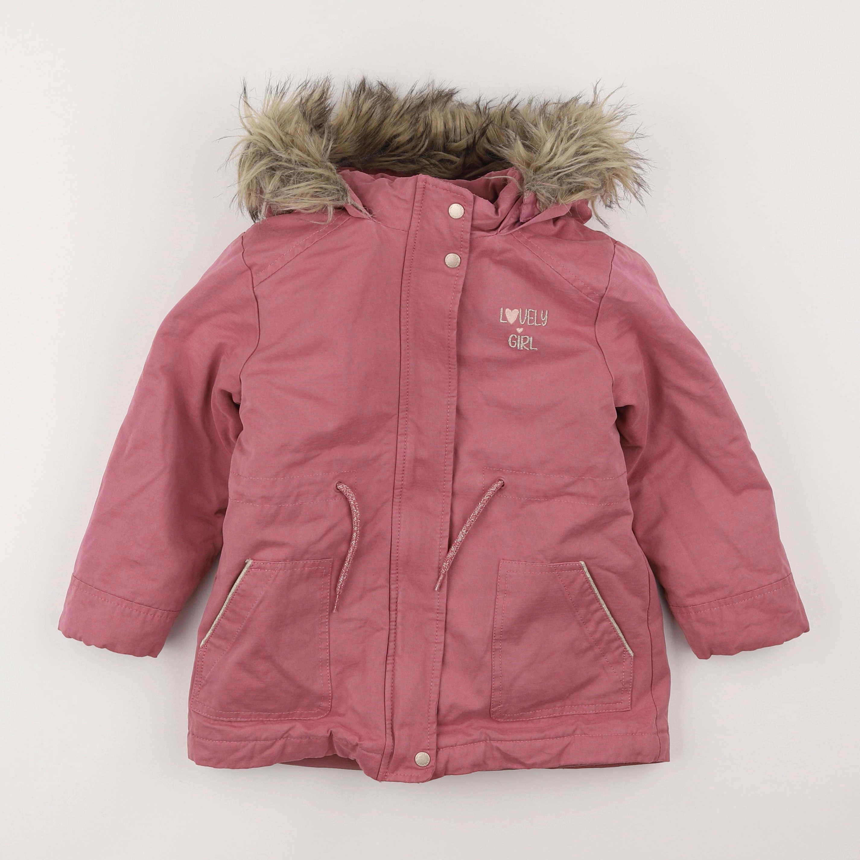 Vertbaudet - manteau doublure amovible rose - 5 ans