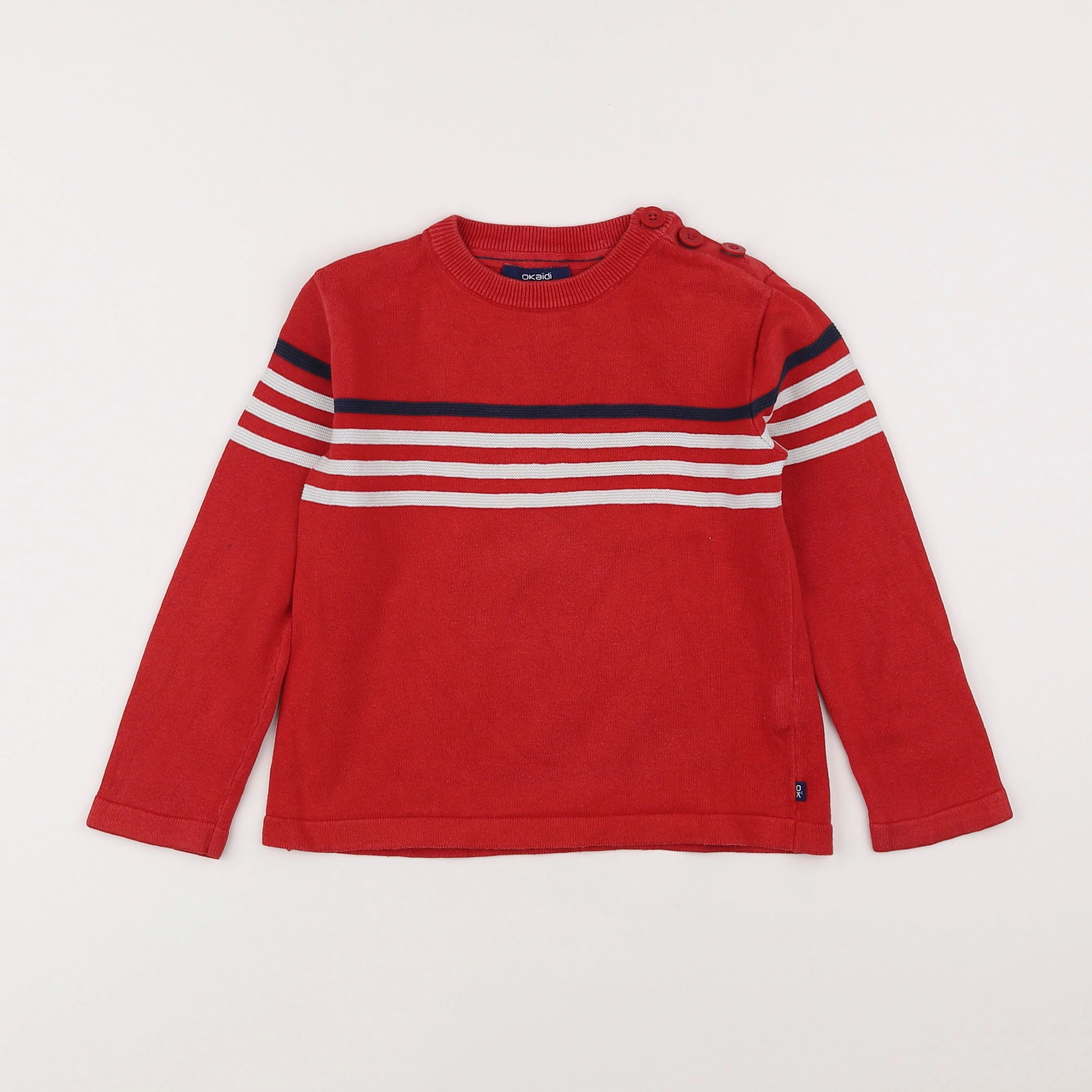 Okaidi - pull rouge - 4 ans