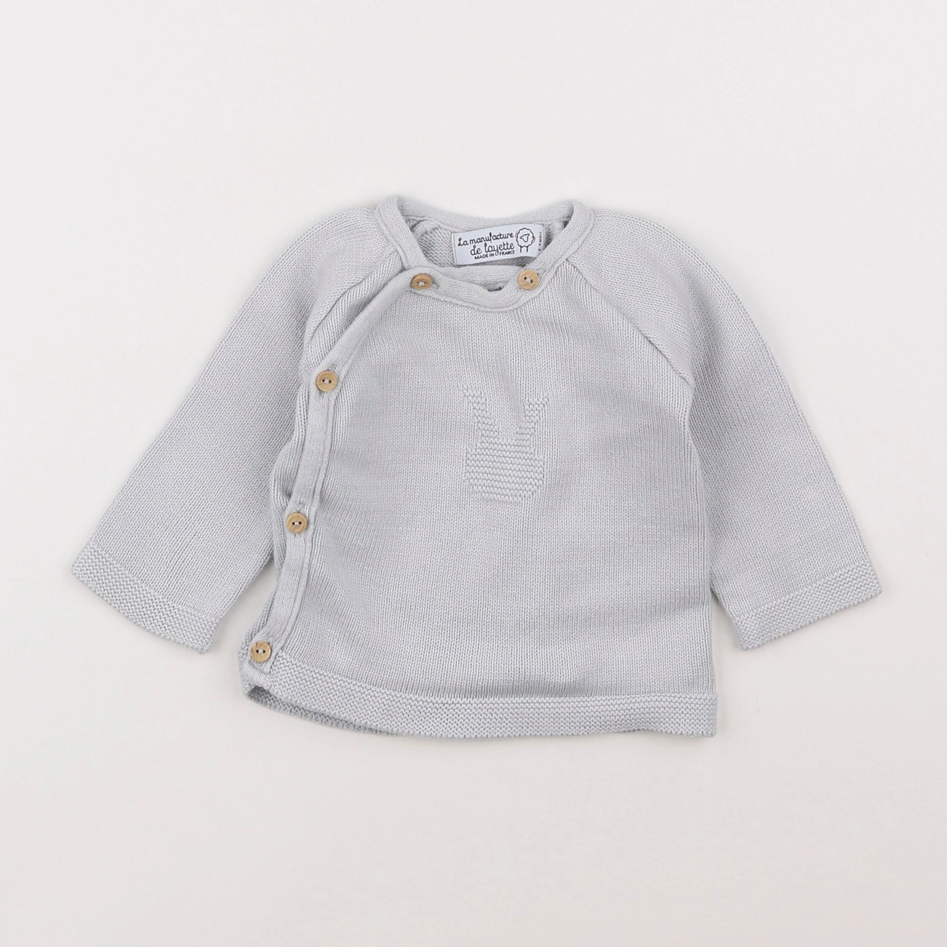 La manufacture de layette - cape gris - 6/9 mois