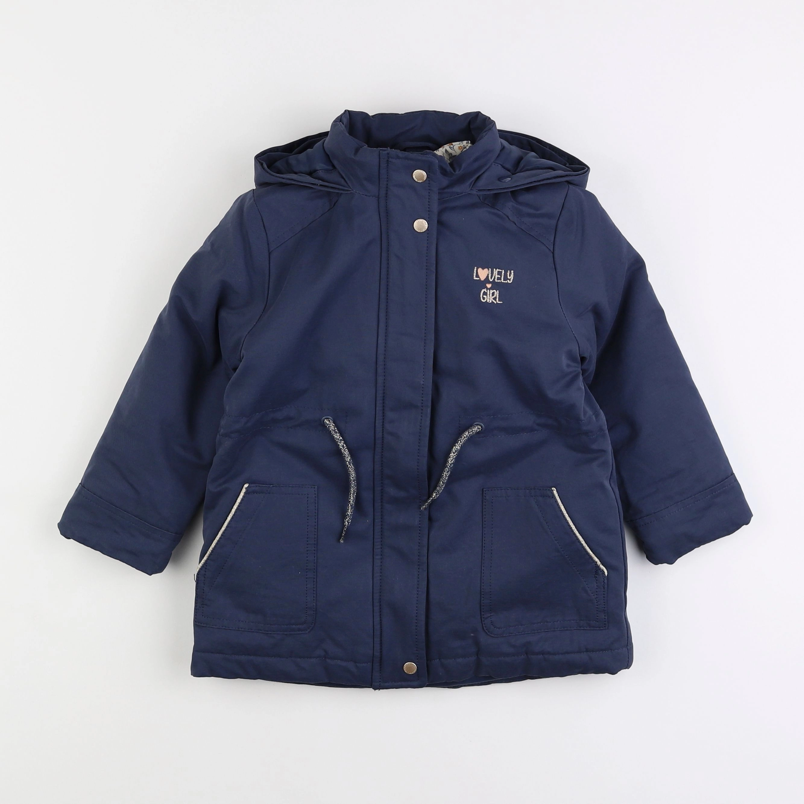 Vertbaudet - manteau doublure amovible bleu - 4 ans