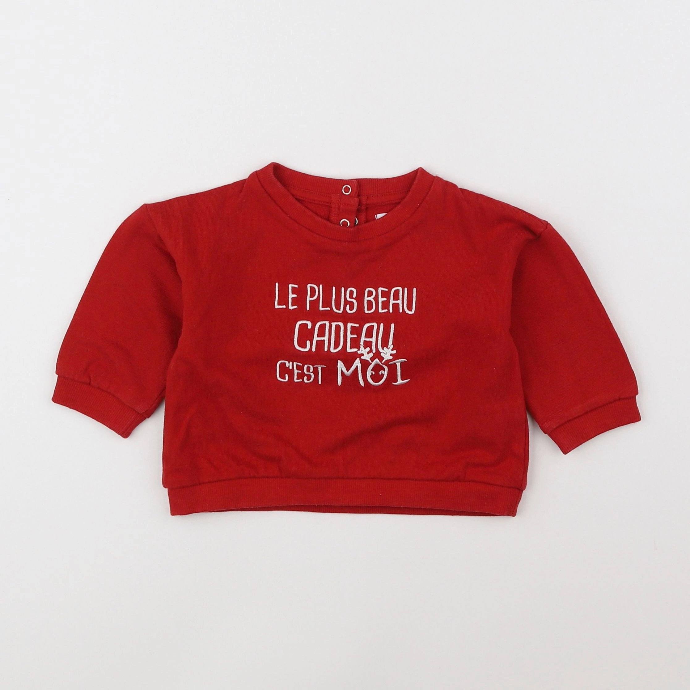 Vertbaudet - sweat rouge - 12 mois