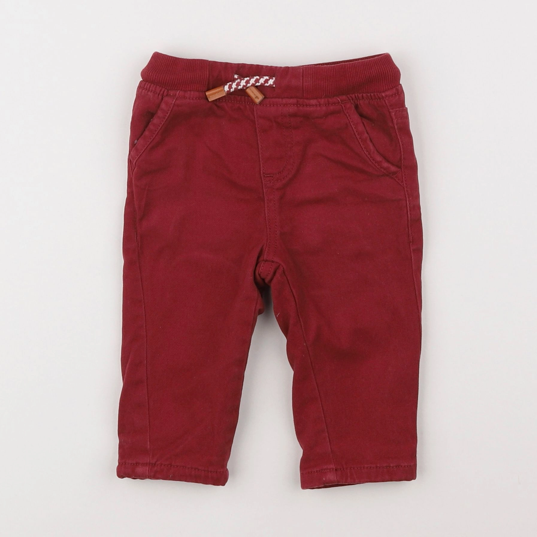 Vertbaudet - pantalon doublé rouge - 9 mois