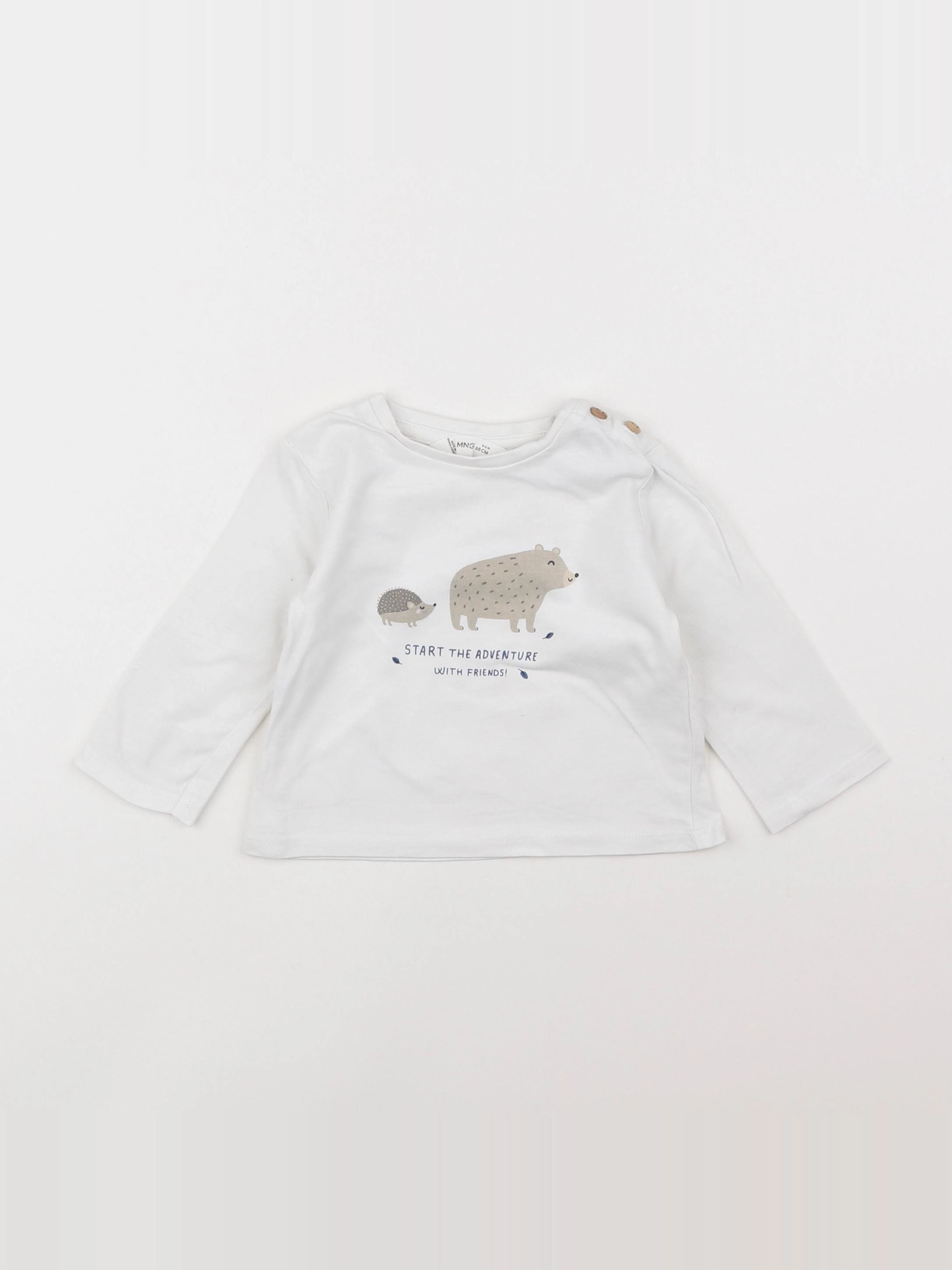 Mango - tee-shirt blanc - 3/6 mois