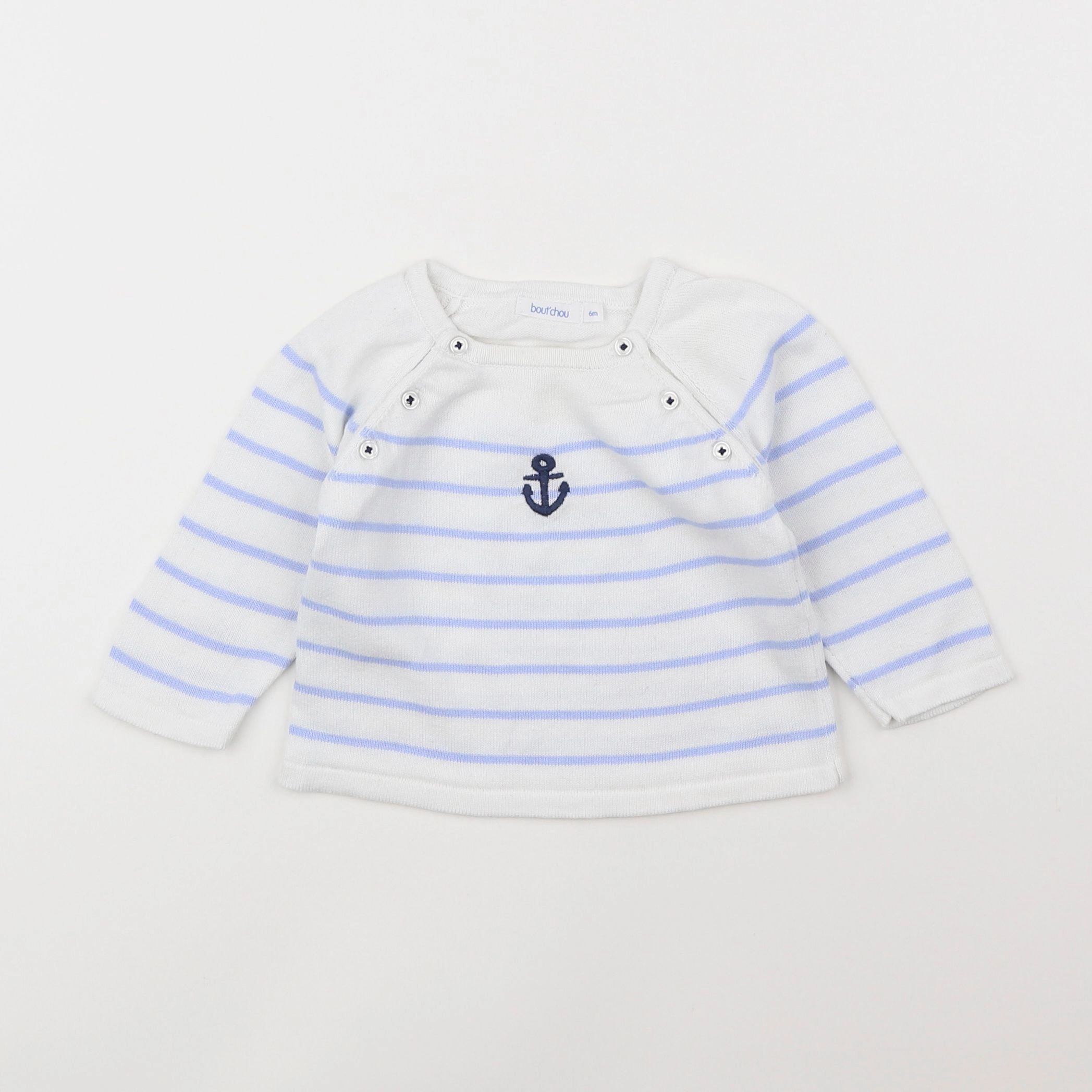 Boutchou - pull blanc - 6 mois