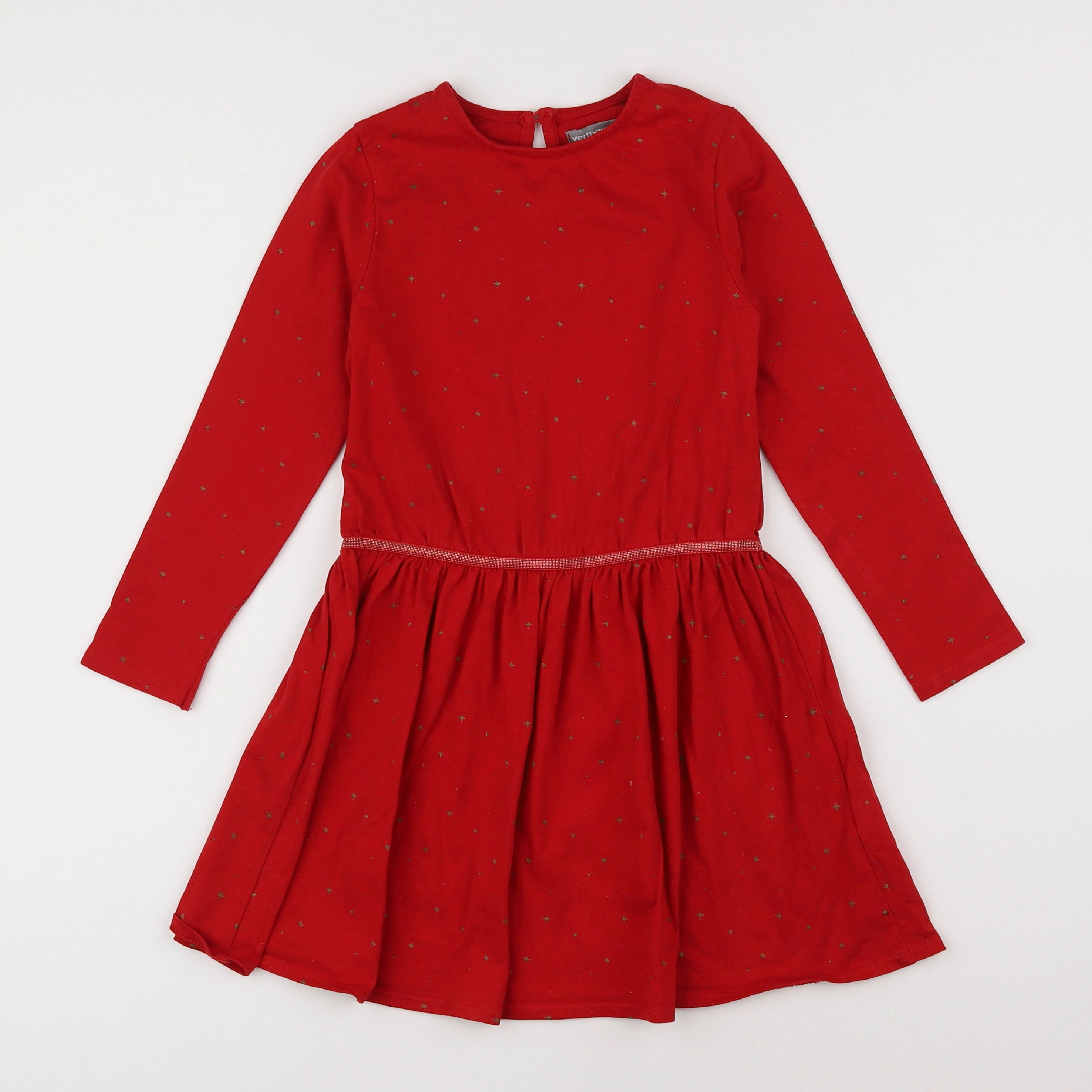 Vertbaudet - robe rouge, or - 7 ans