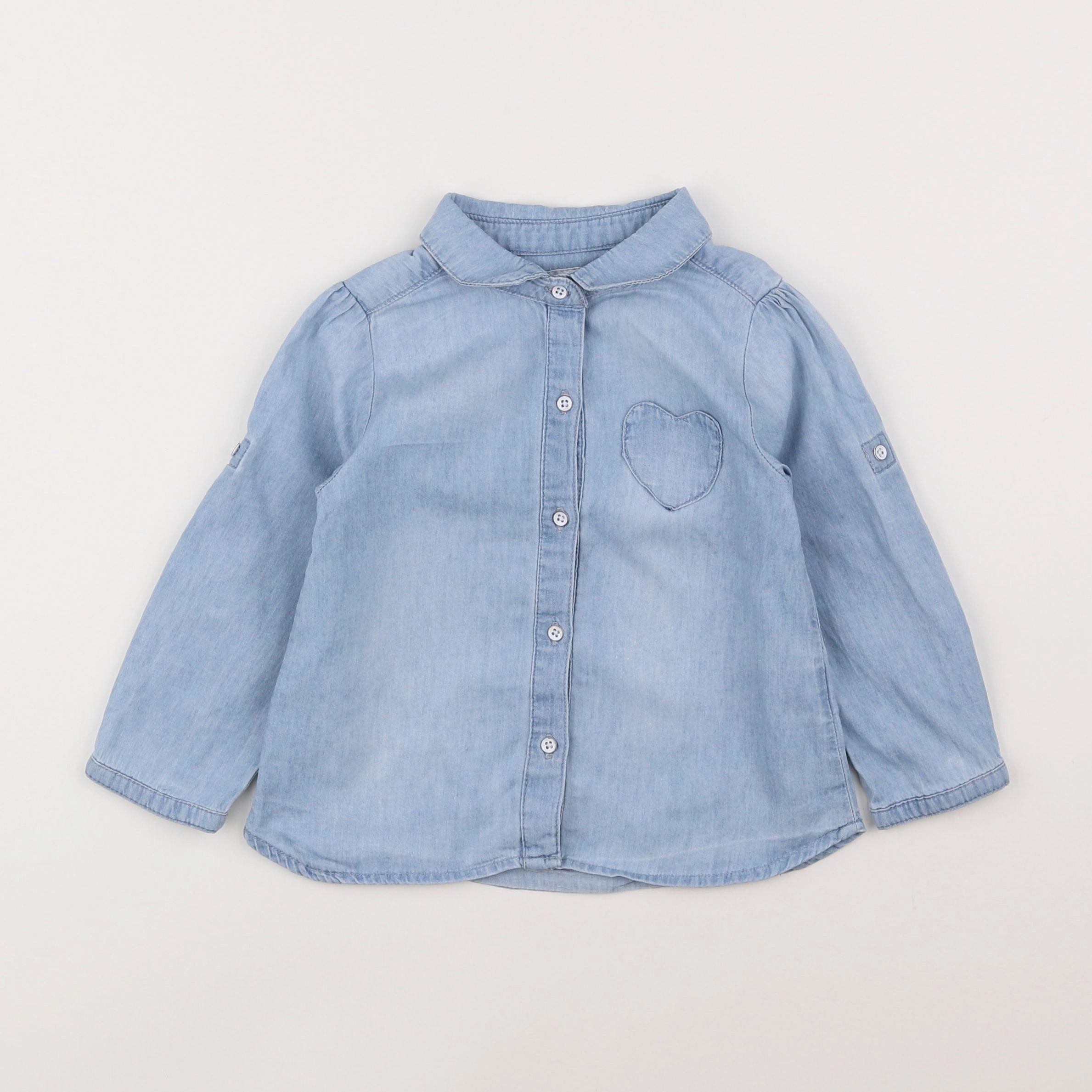 Vertbaudet - blouse bleu - 2 ans