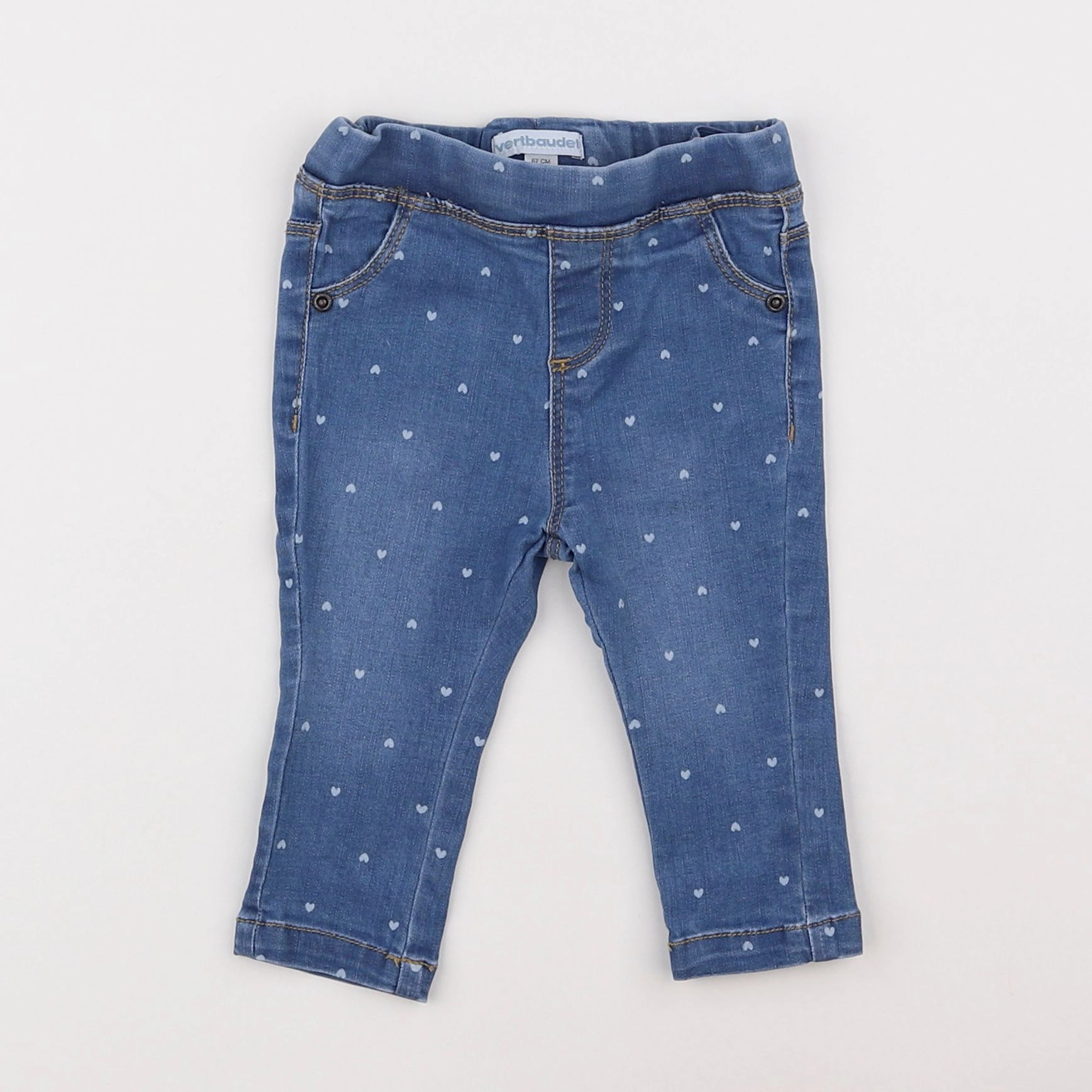 Vertbaudet - jegging bleu - 6 mois