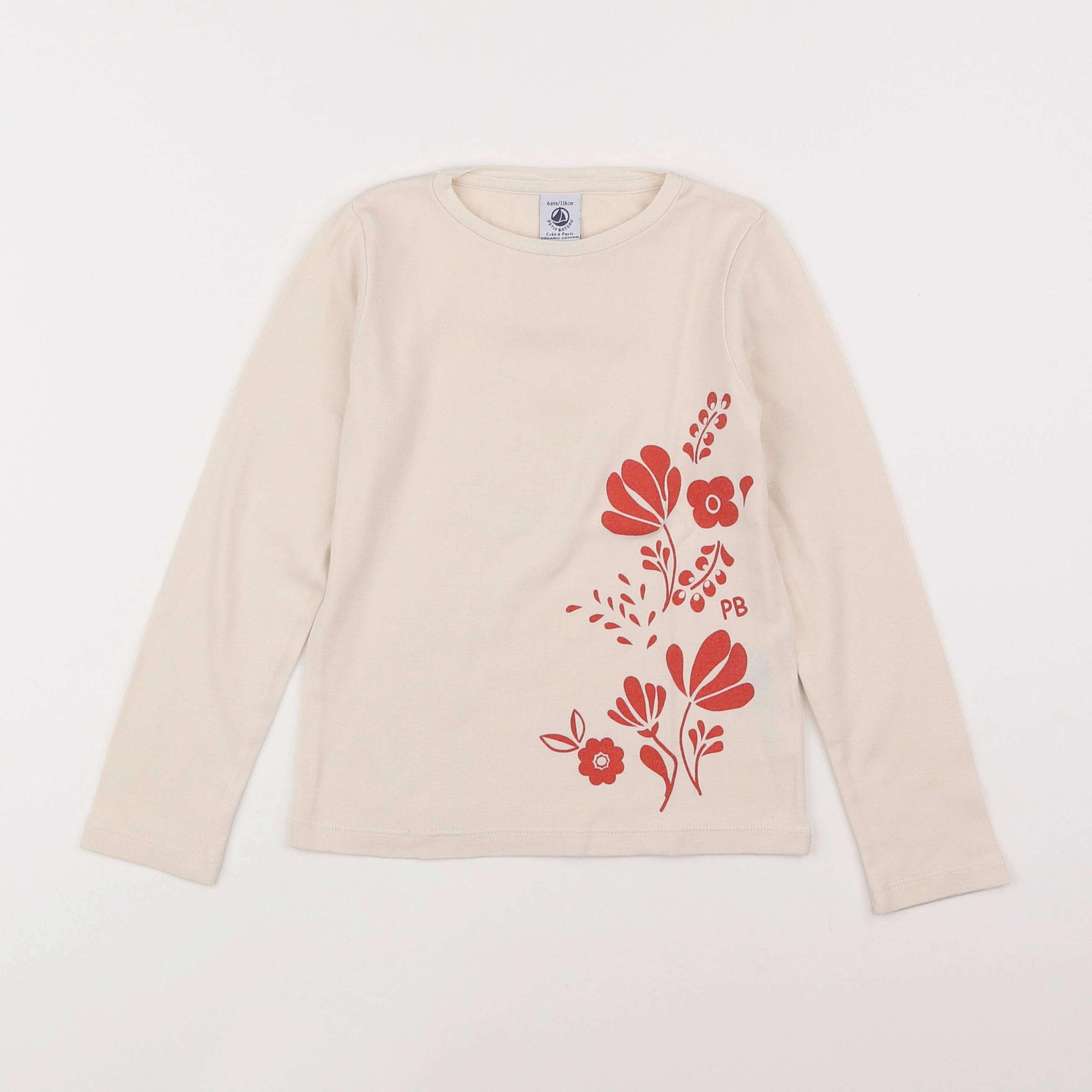 Petit Bateau - tee-shirt beige - 6 ans