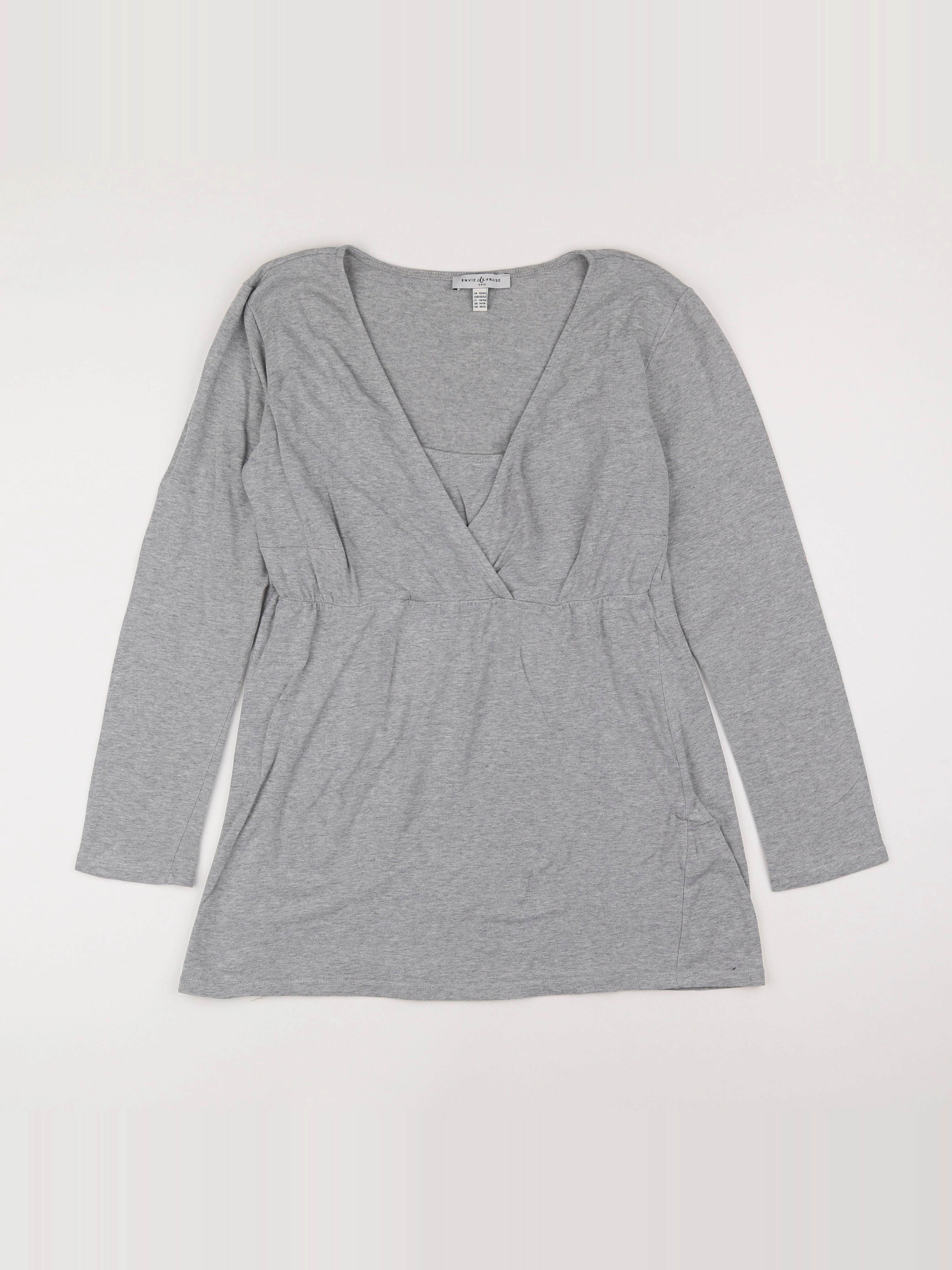 Envie de fraise - tee-shirt grossesse gris - 42 à 44