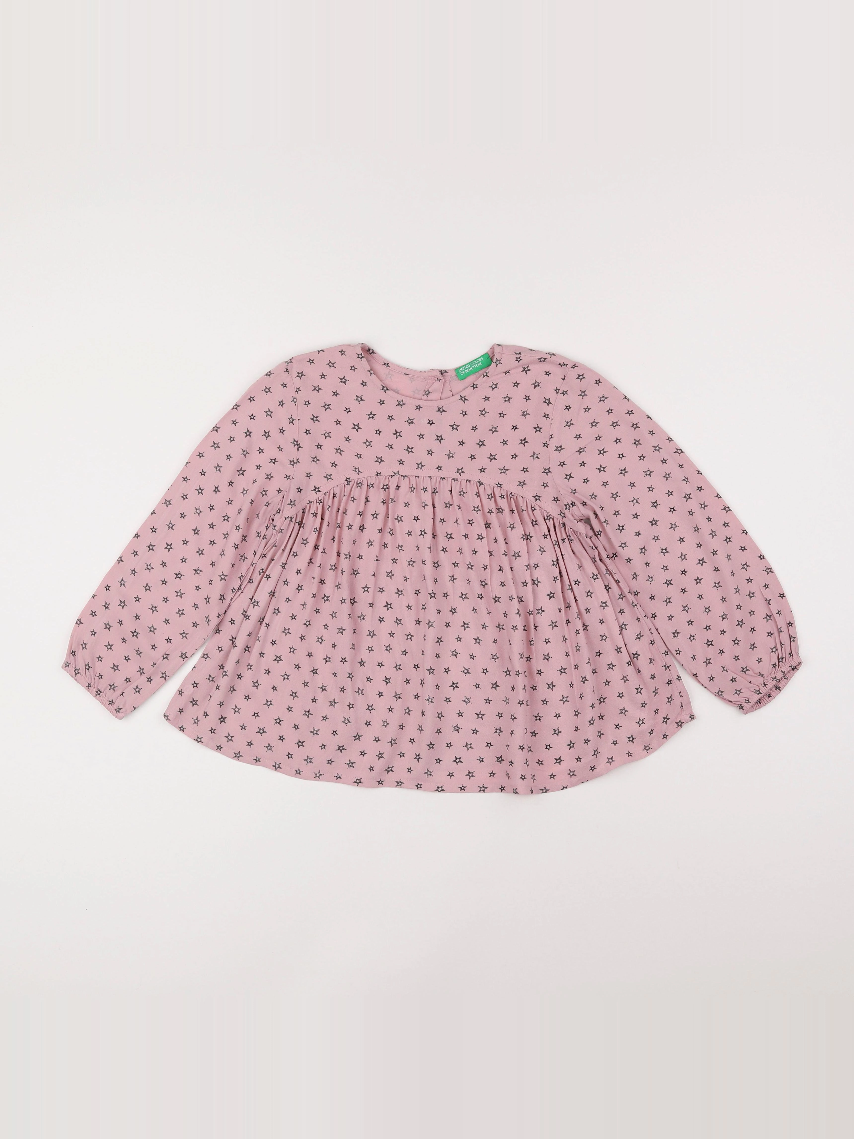 Benetton - blouse rose - 3/4 ans