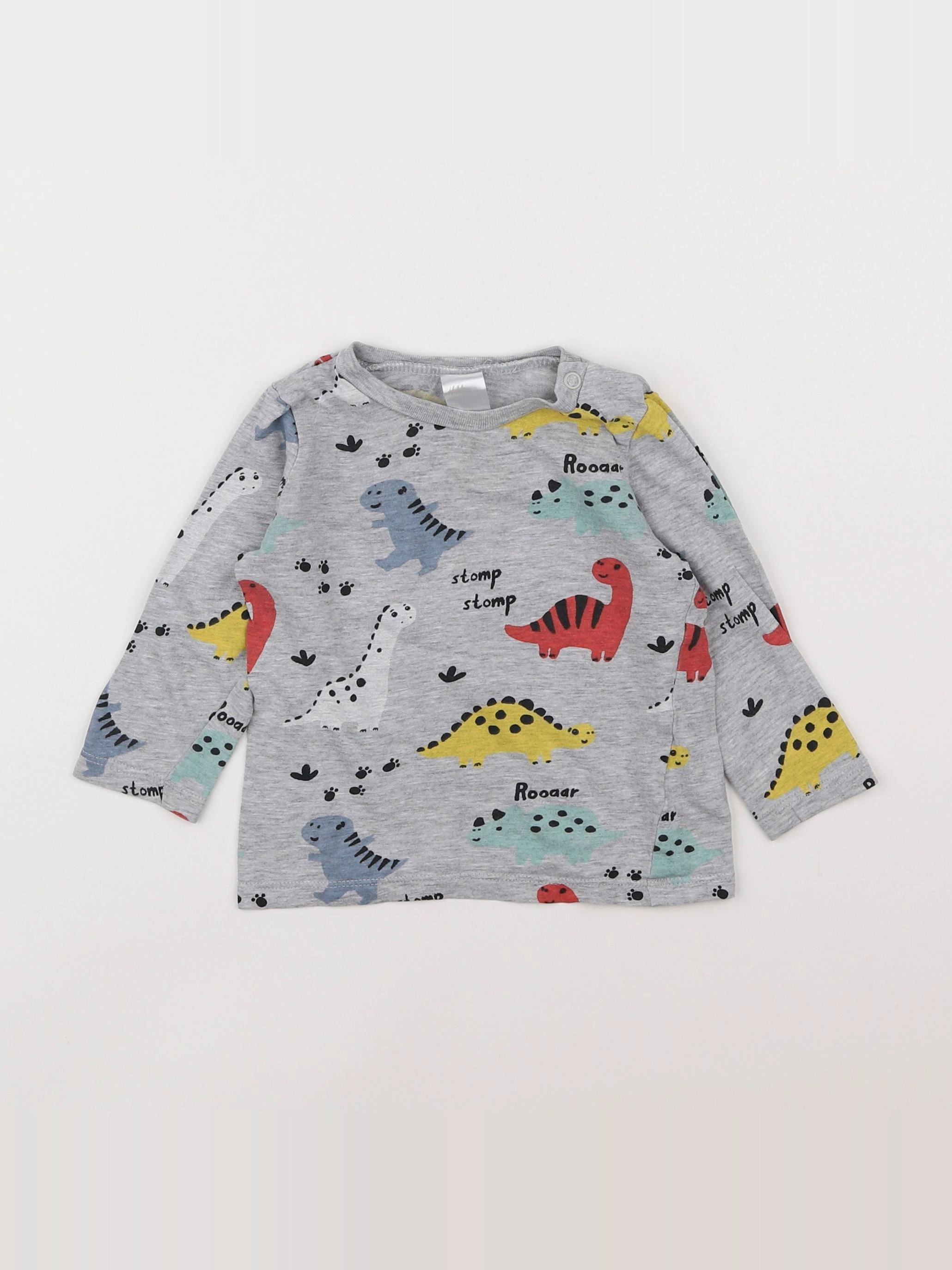H&M - tee-shirt gris - 6/9 mois