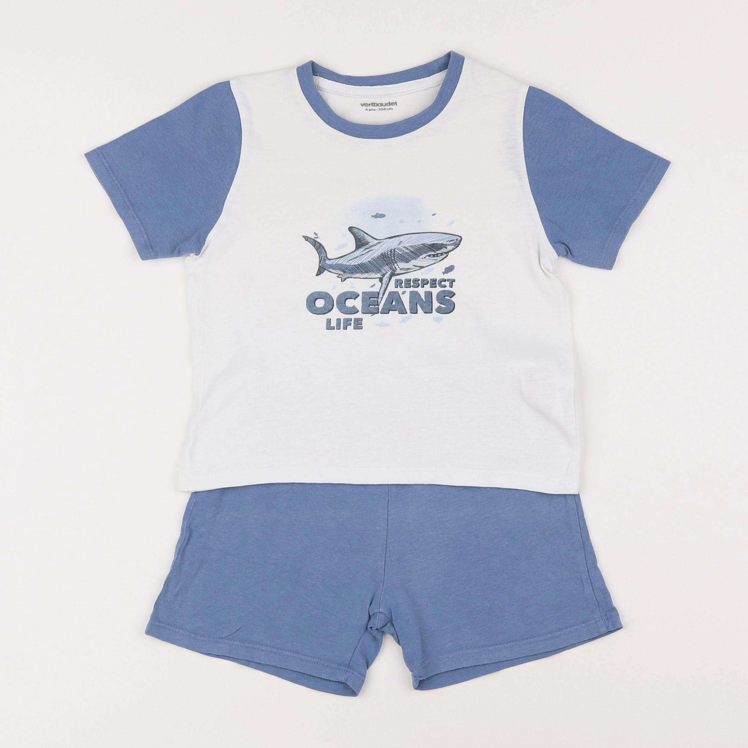 Vertbaudet - pyjama coton bleu - 4 ans