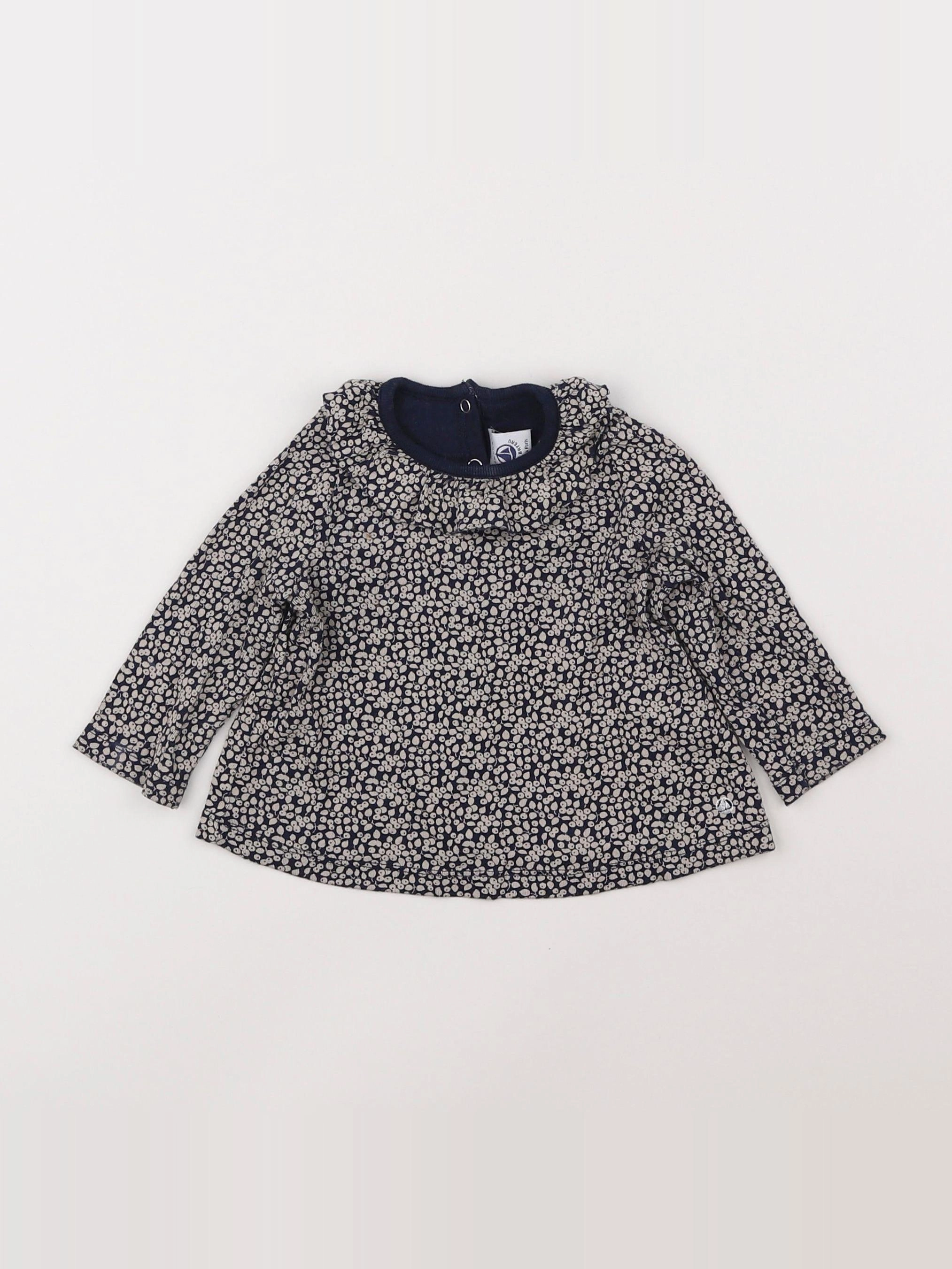 Petit Bateau - tee-shirt bleu - 6 mois