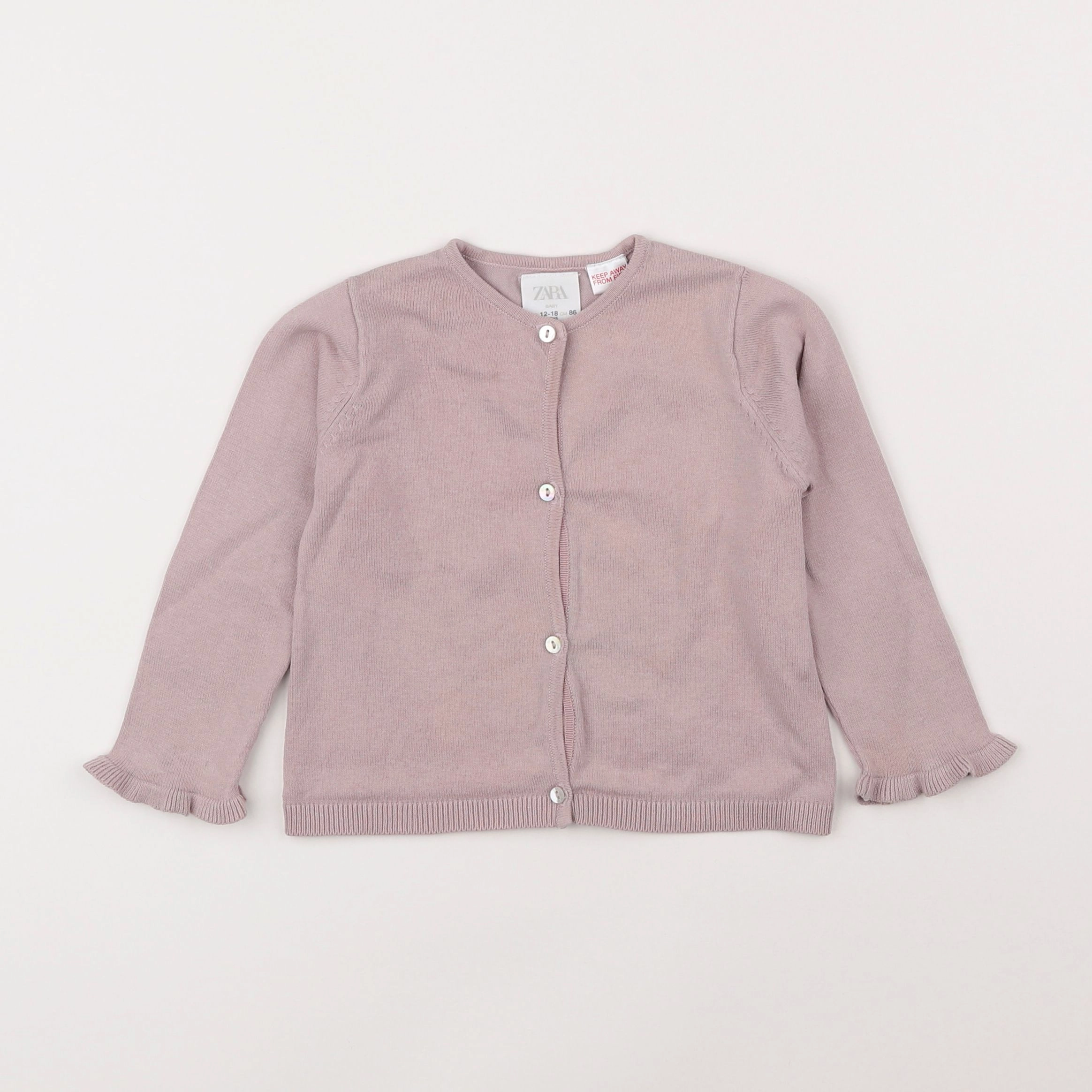 Zara - gilet rose - 12/18 mois