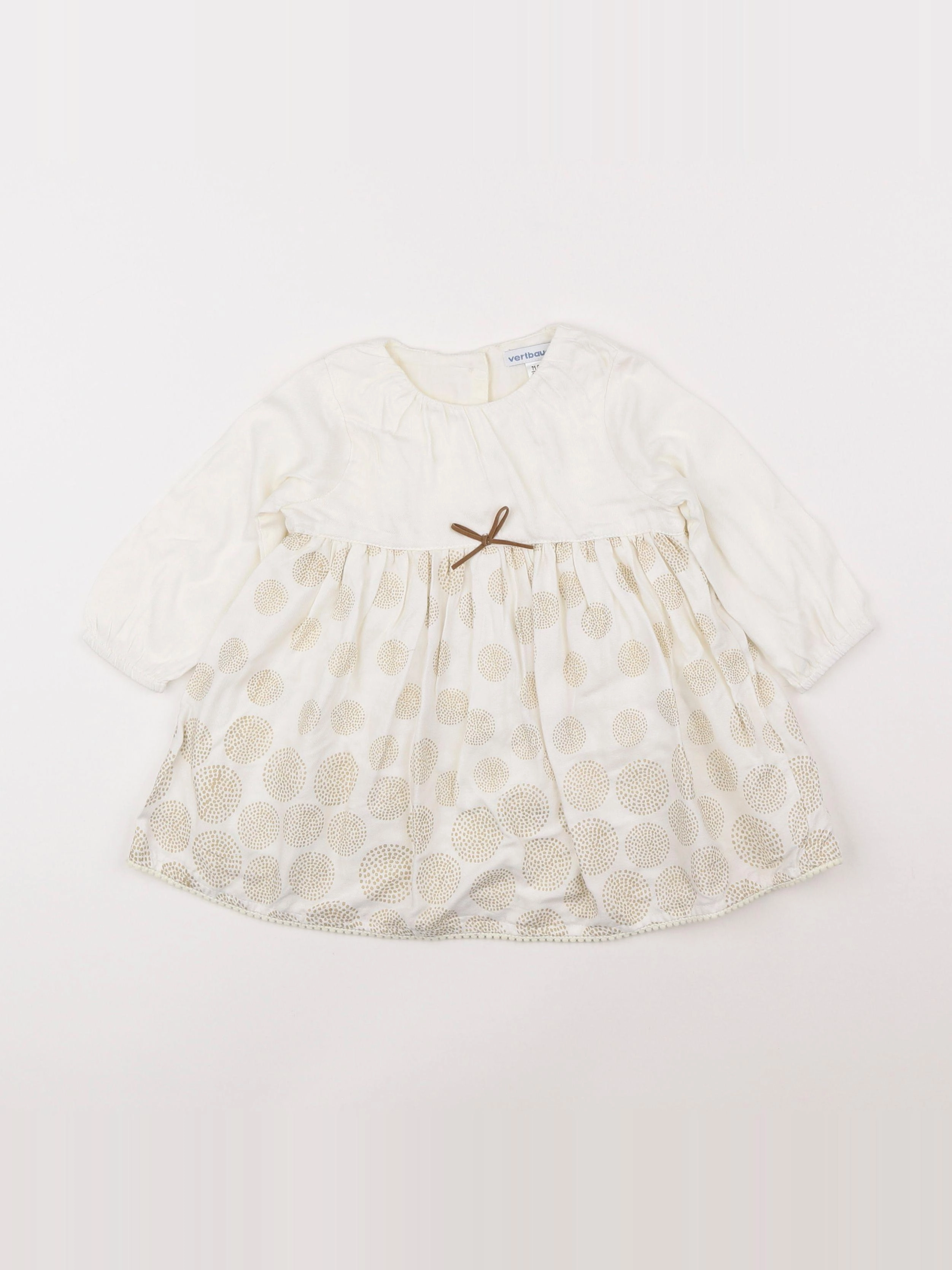 Vertbaudet - robe beige - 9 mois