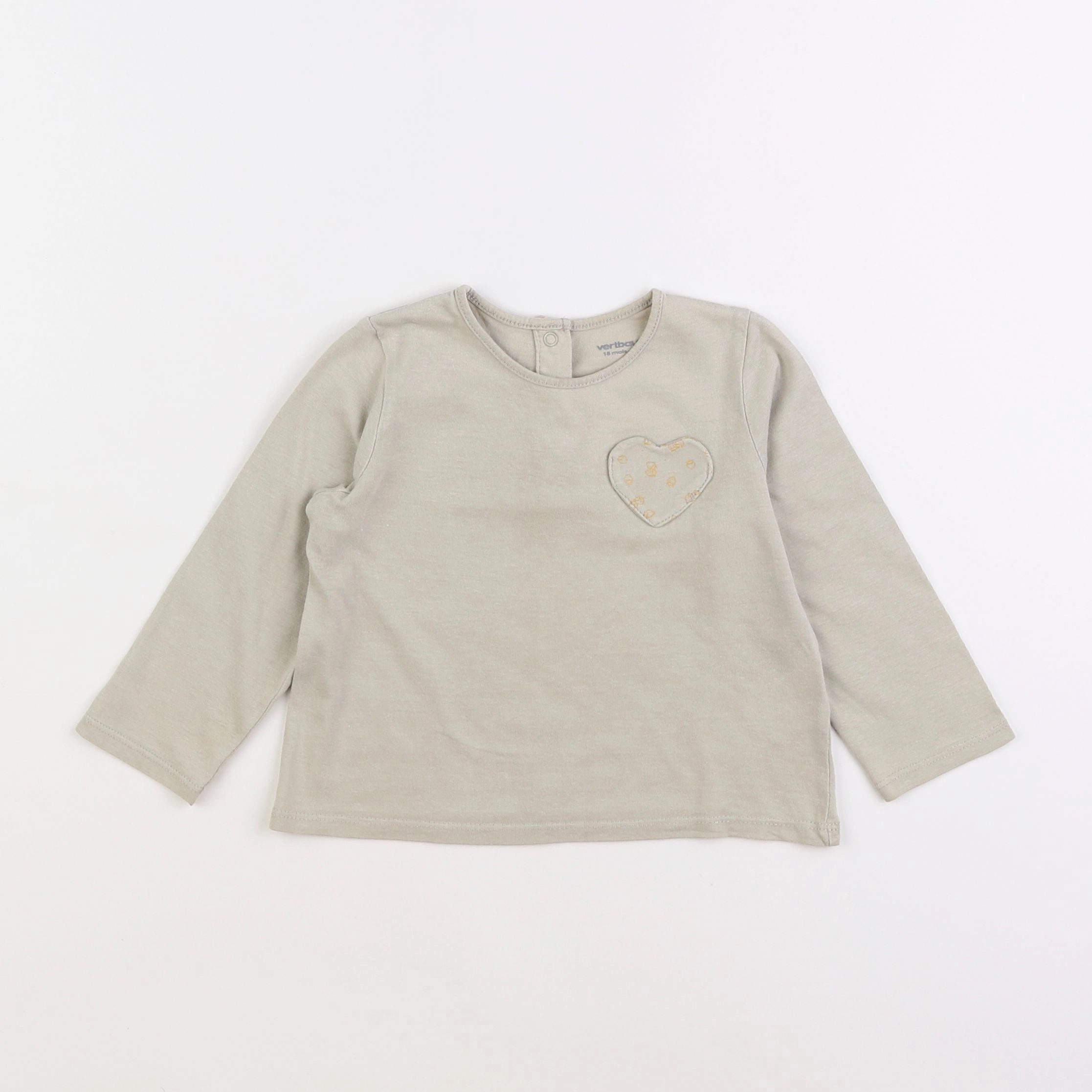 Vertbaudet - tee-shirt beige - 18 mois