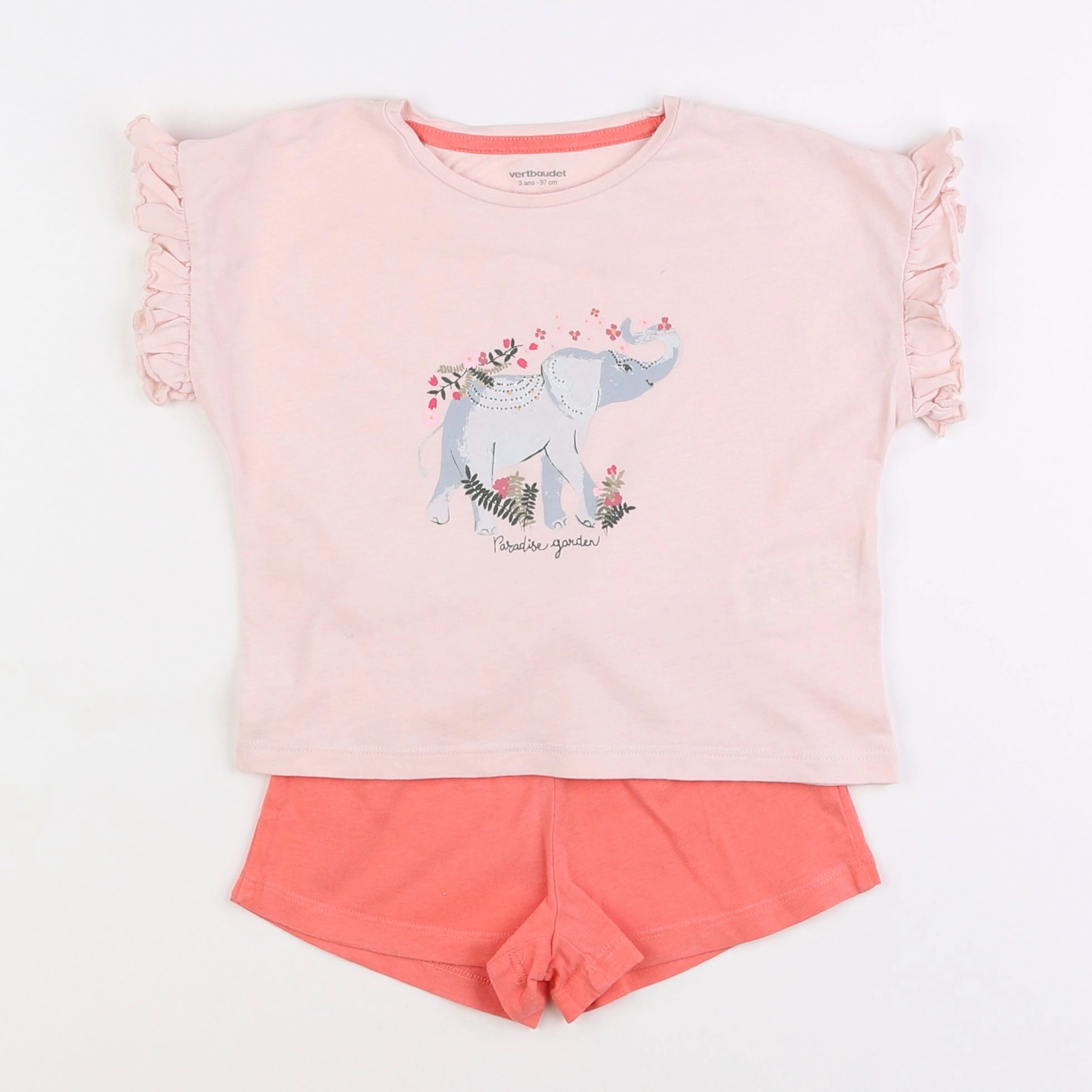 Vertbaudet - pyjama coton rose - 3 ans