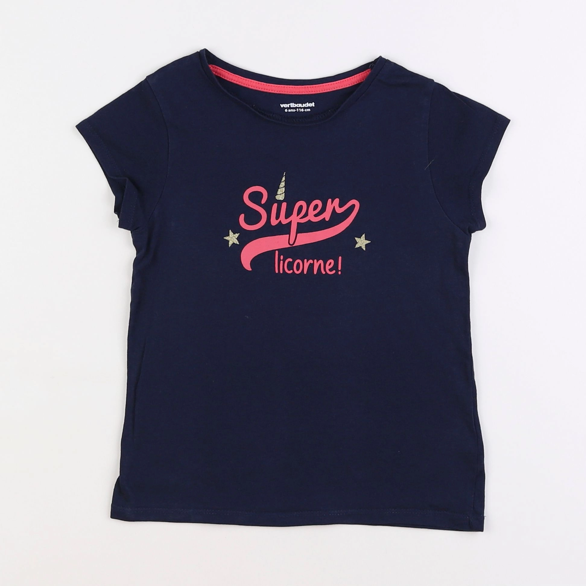 Vertbaudet - tee-shirt bleu - 6 ans