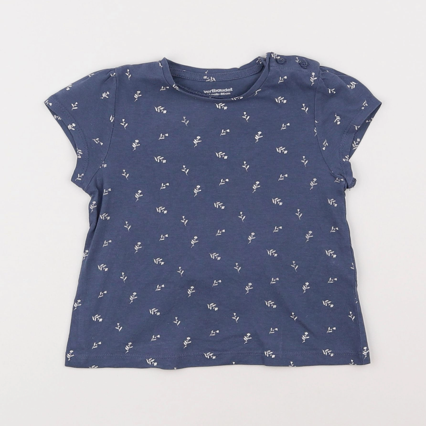 Vertbaudet - tee-shirt bleu - 2 ans